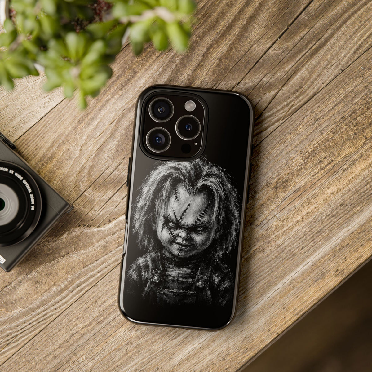 Horror Doll Phone Case - Chucky-Inspired Creepy Portrait Tough Case