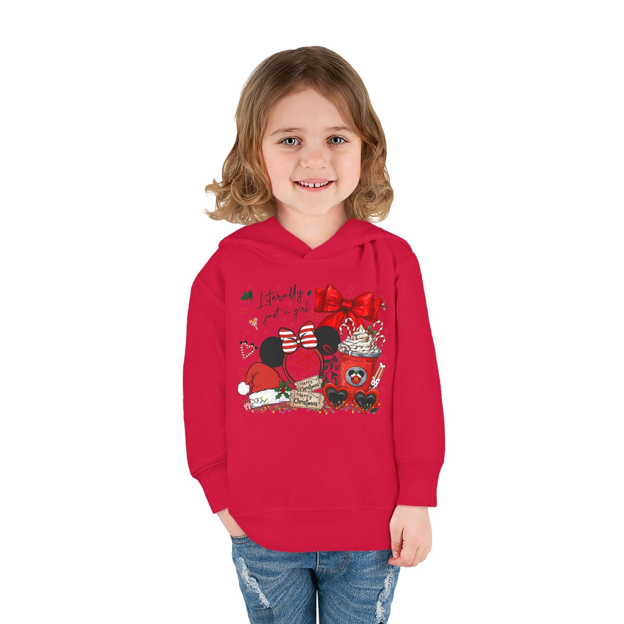 Toddler Hoodie - Christmas Minnie Gift Set Graphic ("Holidays just for me")