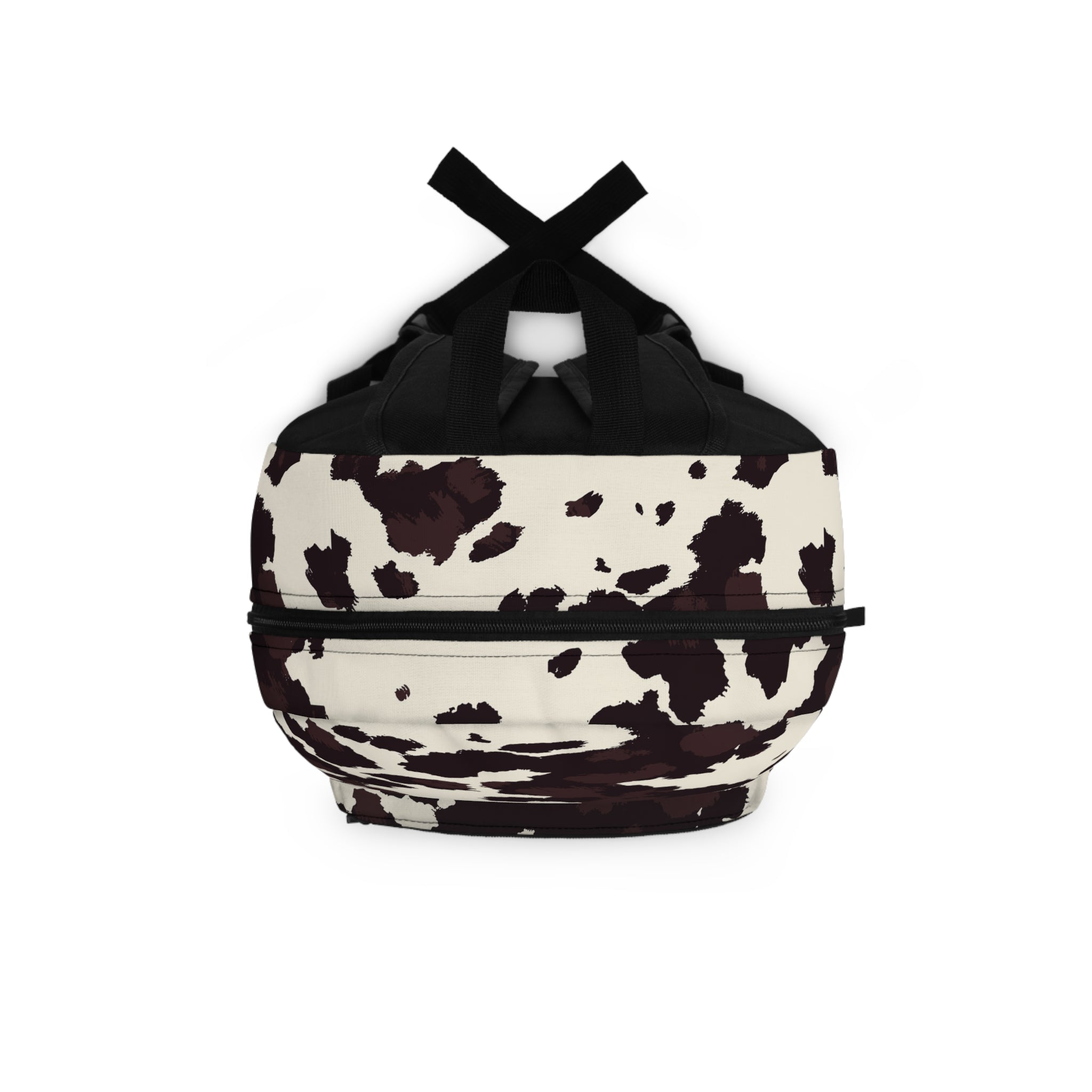 Cow Print Backpack — Trendy Black & White Animal Pattern School Bag