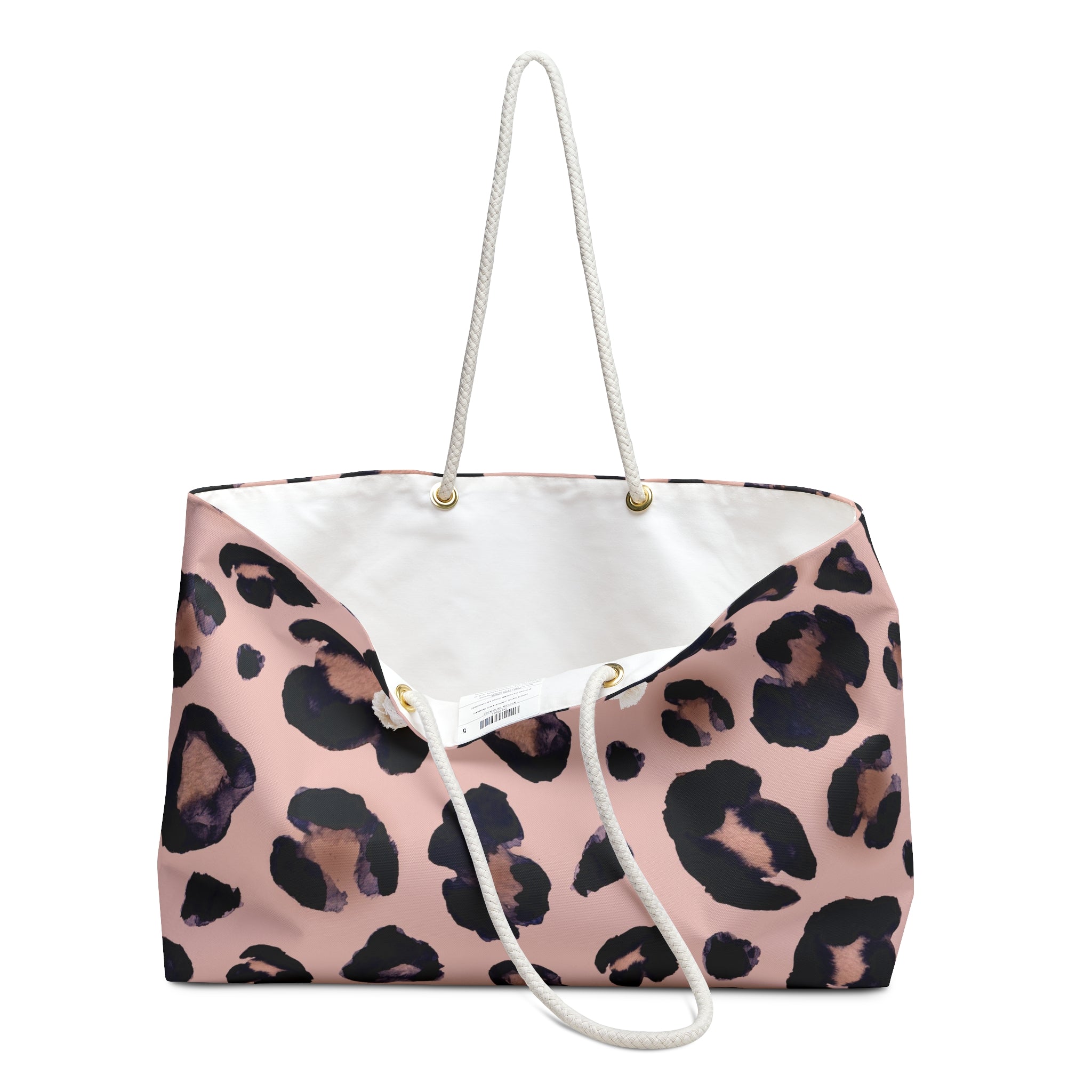 Pink Leopard Print Weekender Bag — Chic Animal Print Travel Tote