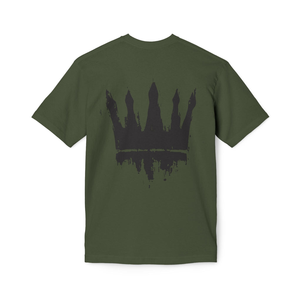 Crown Graphic T-Shirt — Grunge Black Paint Crown Back Print