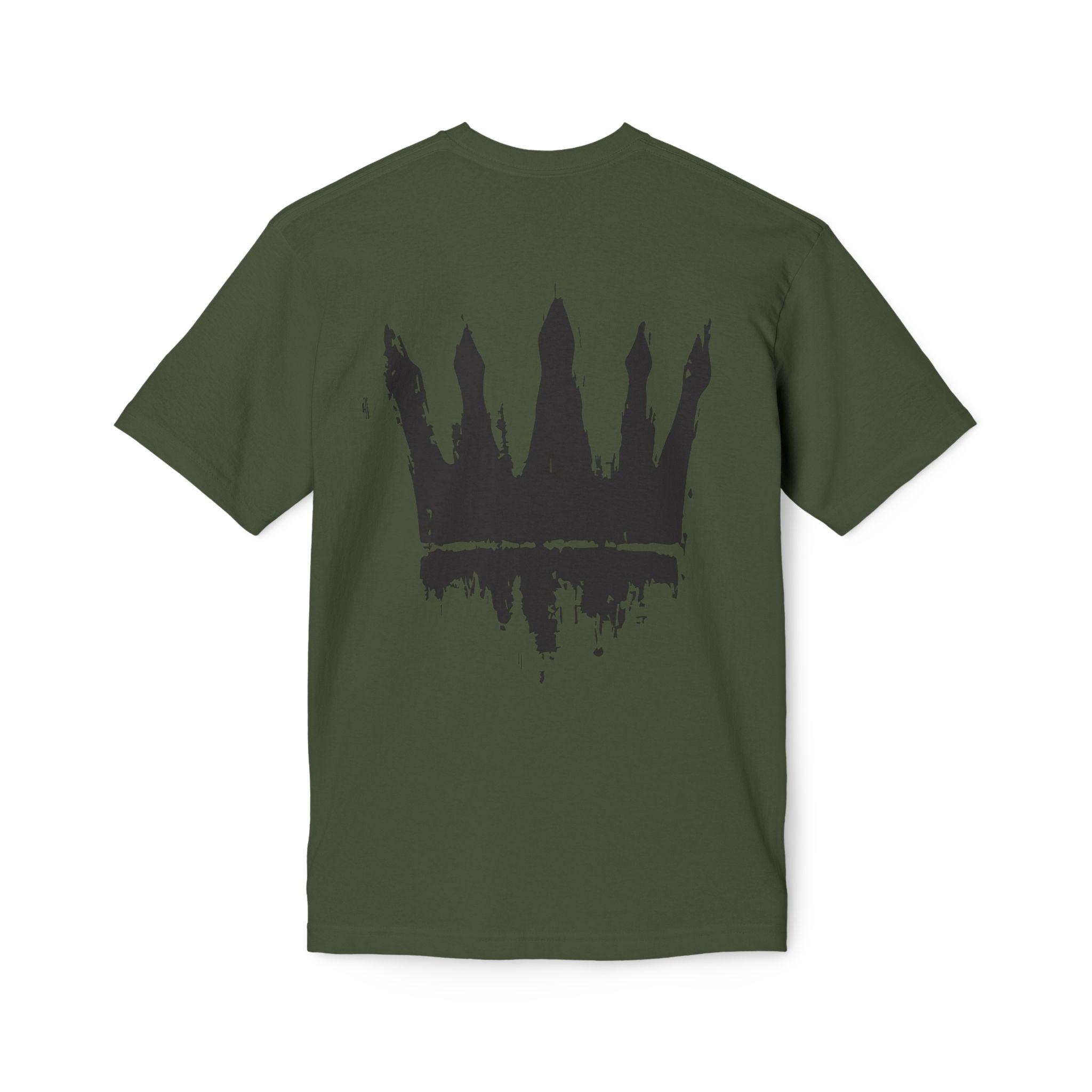 Crown Graphic T-Shirt — Grunge Black Paint Crown Back Print