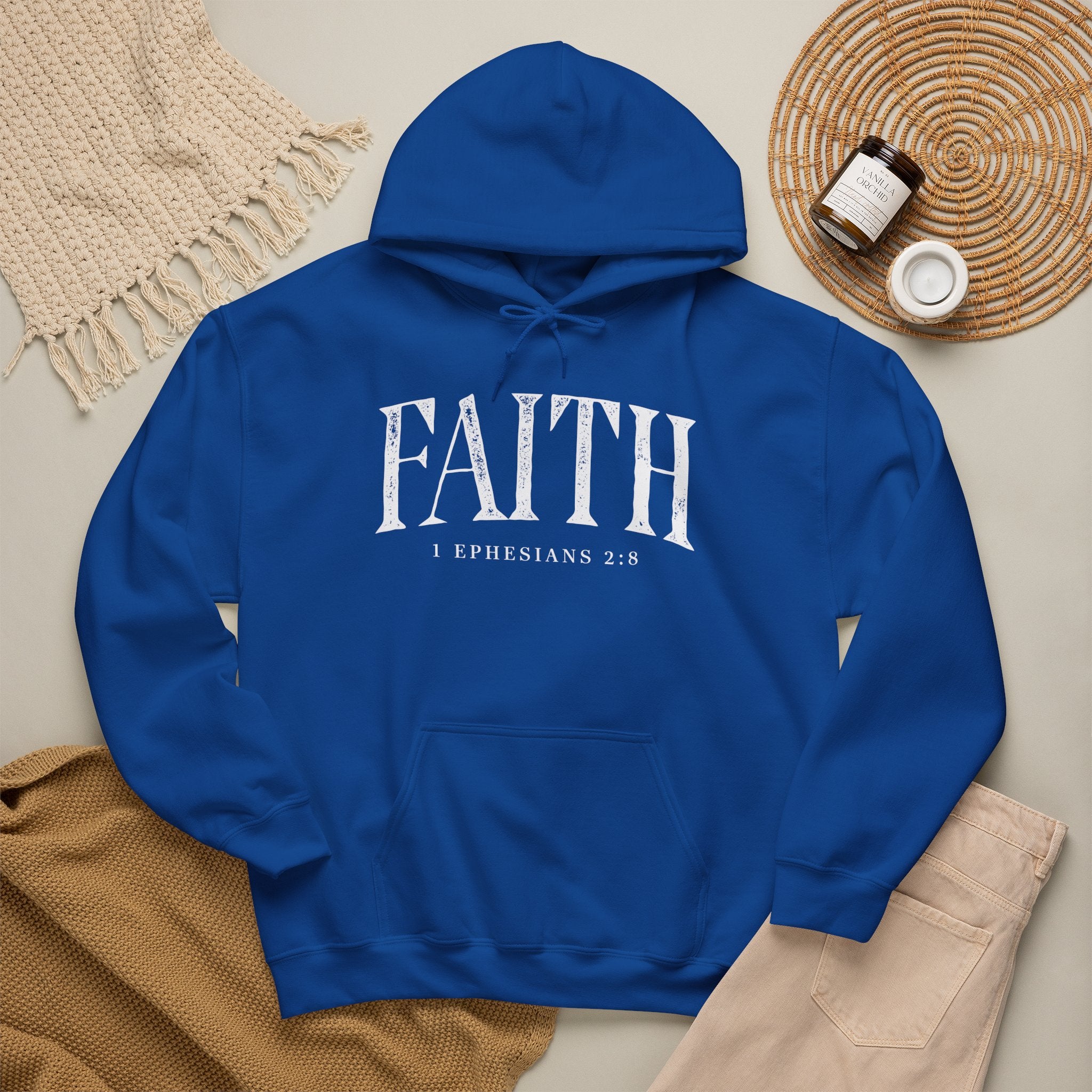 Faith Hoodie - Ephesians 2:8 Inspirational Christian Sweatshirt