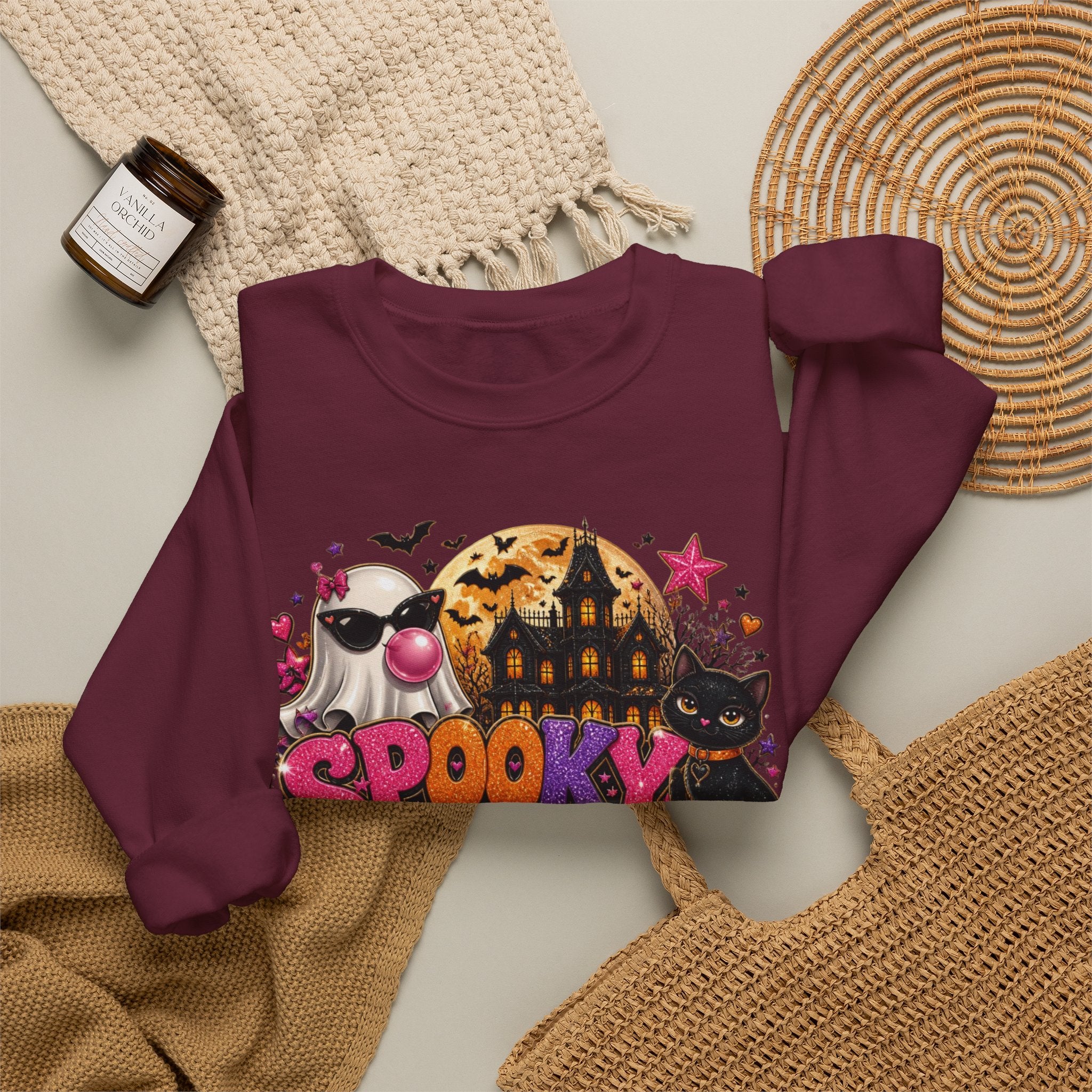 Sweatshirt — "Spooky Vibes" Halloween Graphic Crewneck