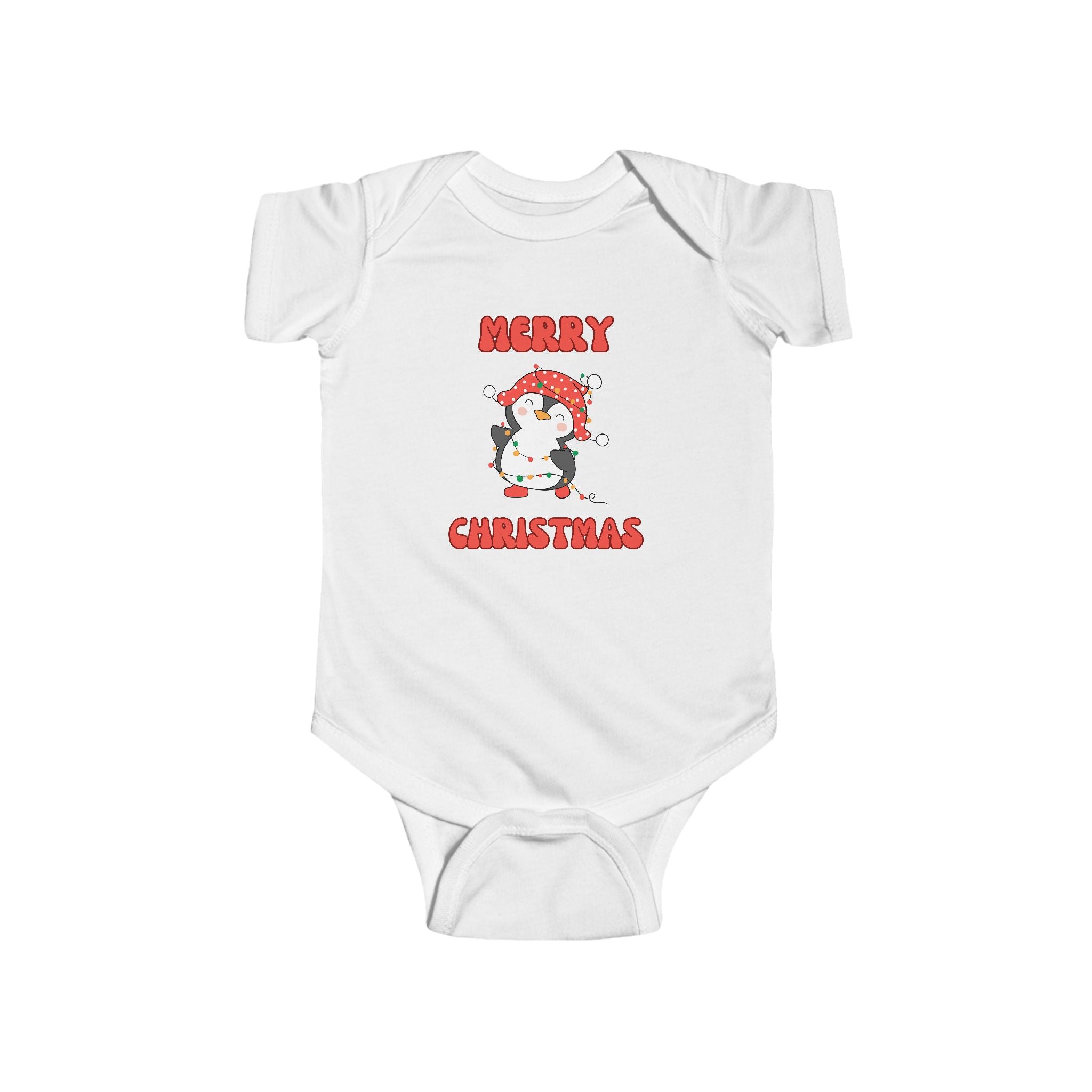 Infant Bodysuit — Cute Penguin 'Merry Christmas' Holiday Baby Onesie