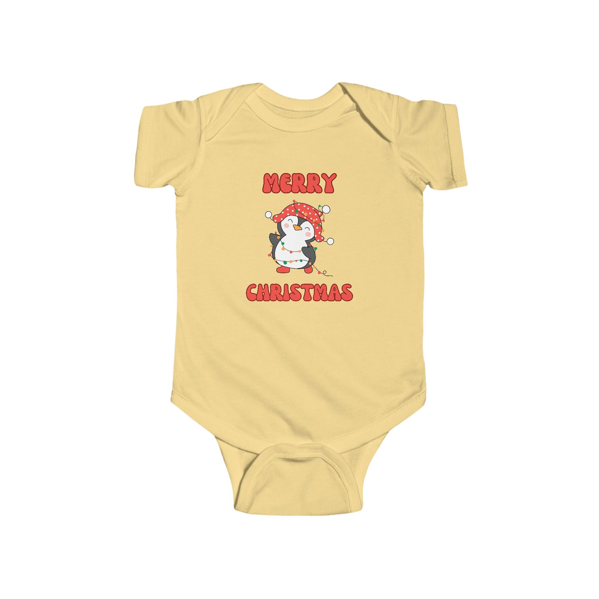 Infant Bodysuit — Cute Penguin 'Merry Christmas' Holiday Baby Onesie