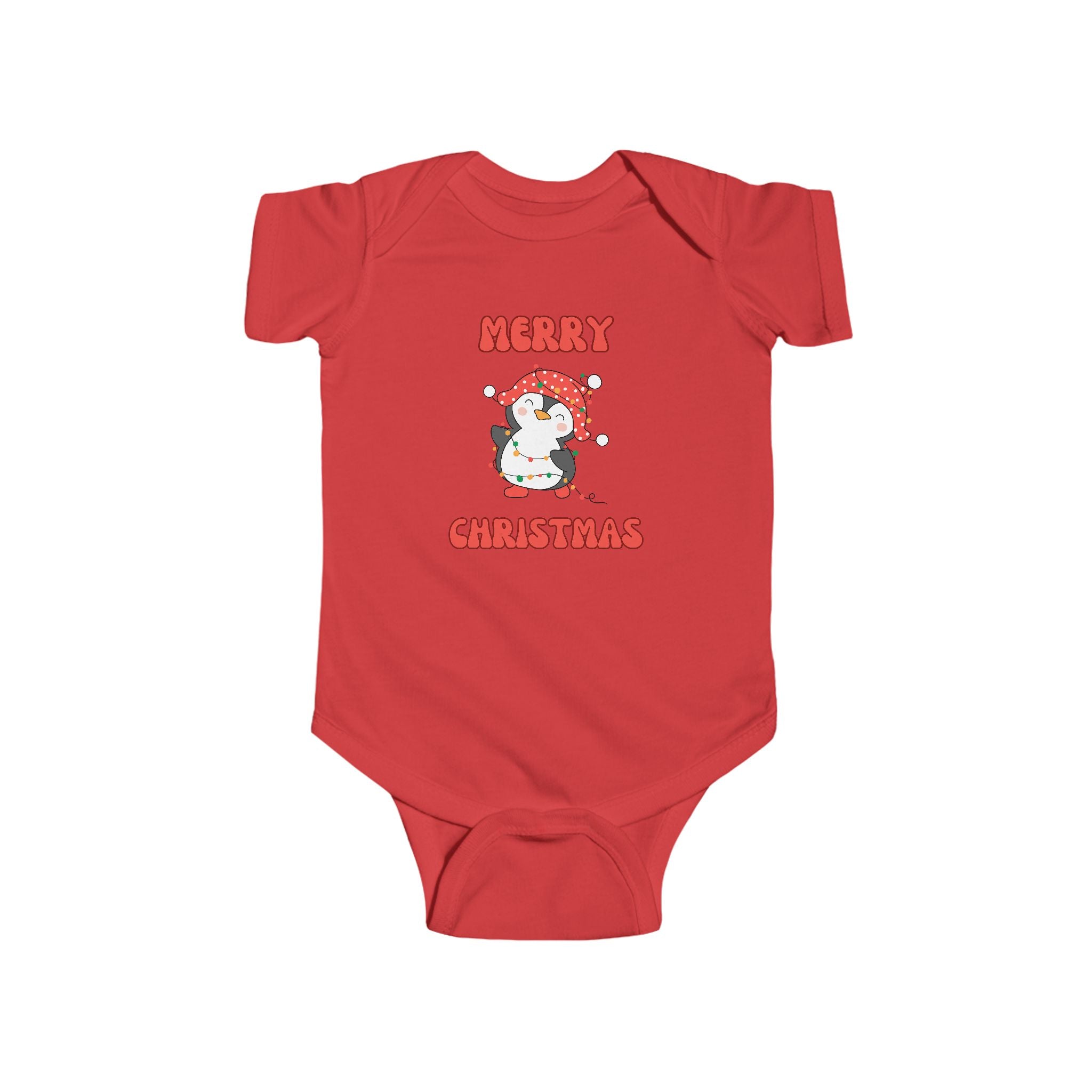 Infant Bodysuit — Cute Penguin 'Merry Christmas' Holiday Baby Onesie