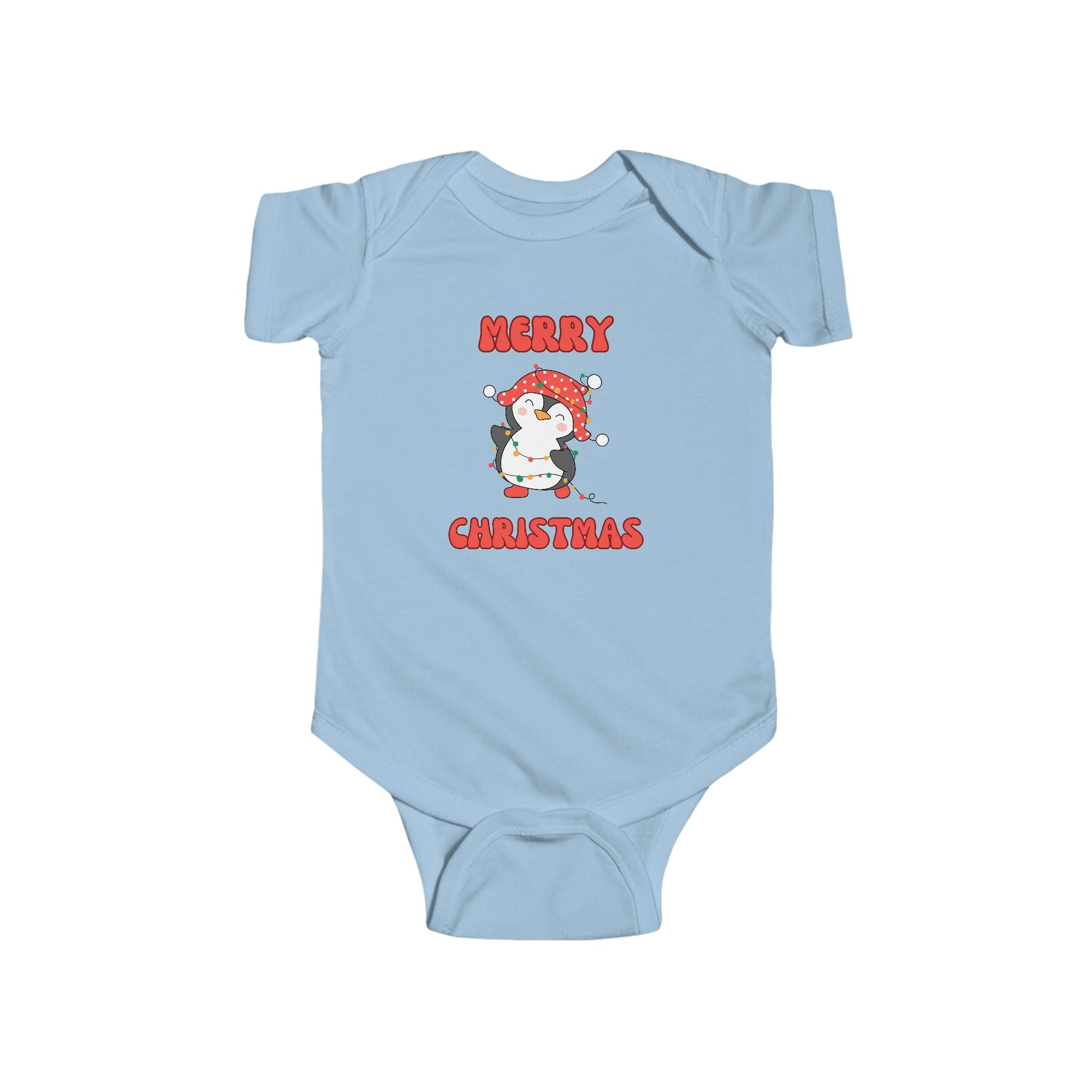 Infant Bodysuit — Cute Penguin 'Merry Christmas' Holiday Baby Onesie