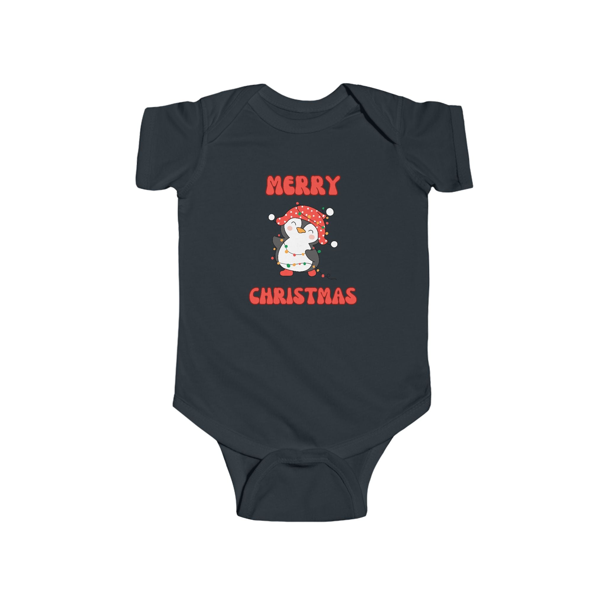 Infant Bodysuit — Cute Penguin 'Merry Christmas' Holiday Baby Onesie
