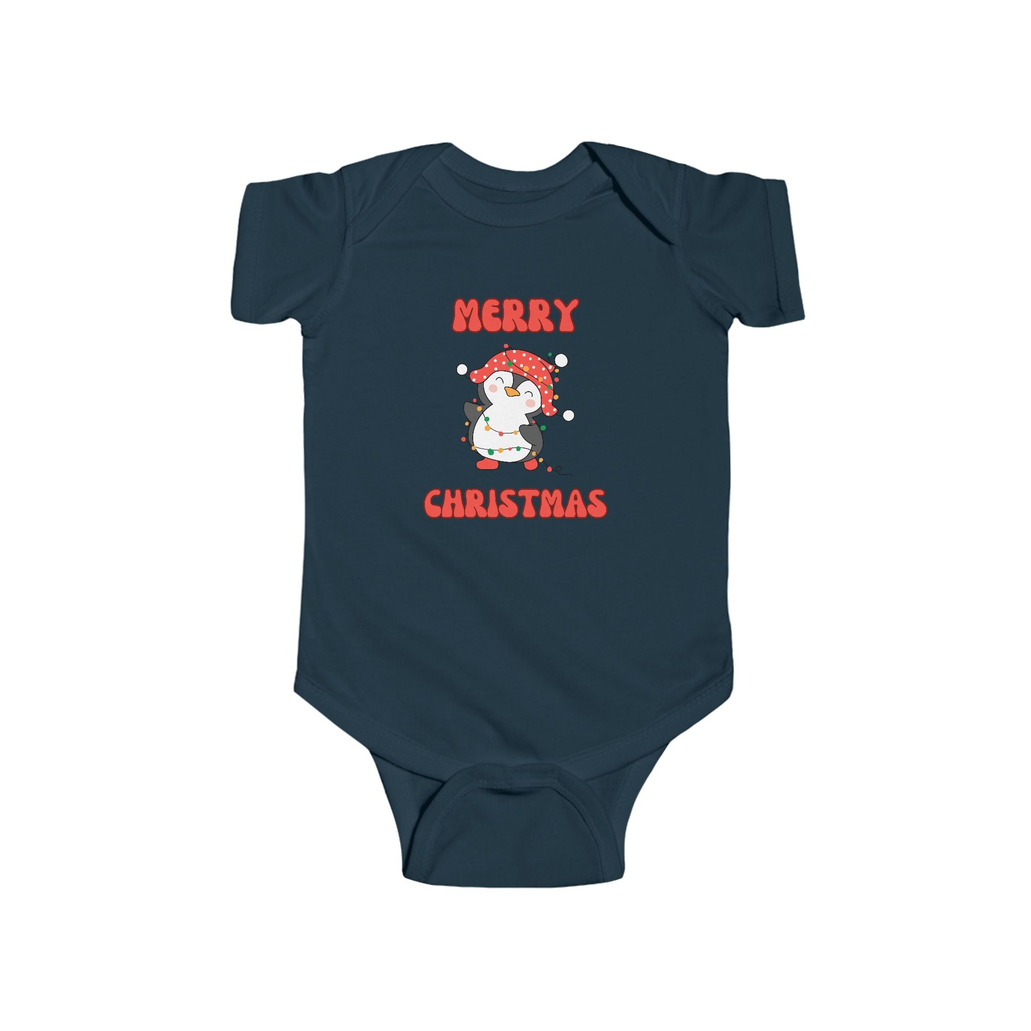 Infant Bodysuit — Cute Penguin 'Merry Christmas' Holiday Baby Onesie