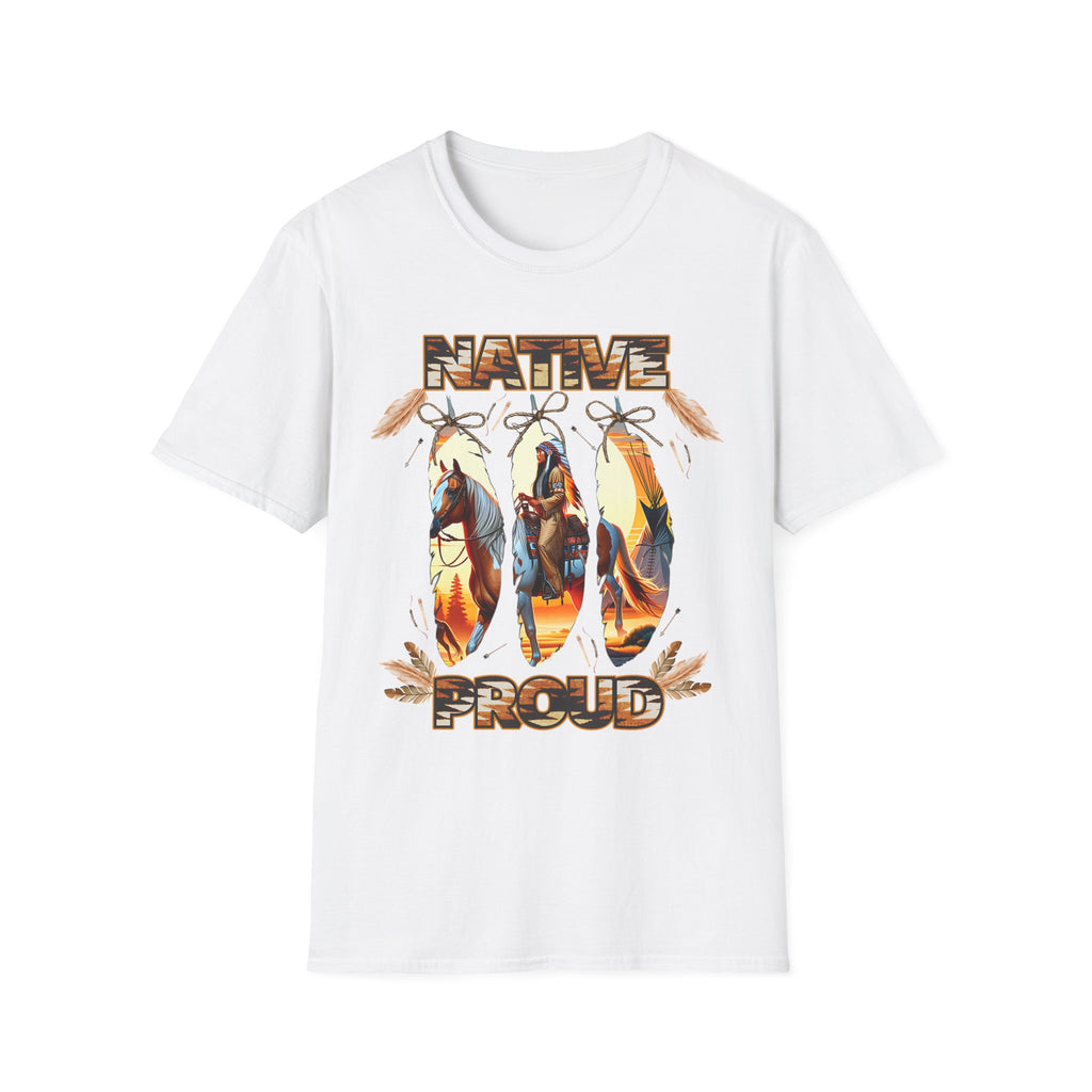 Native Proud T-Shirt — Tribal Feather Graphic Tee