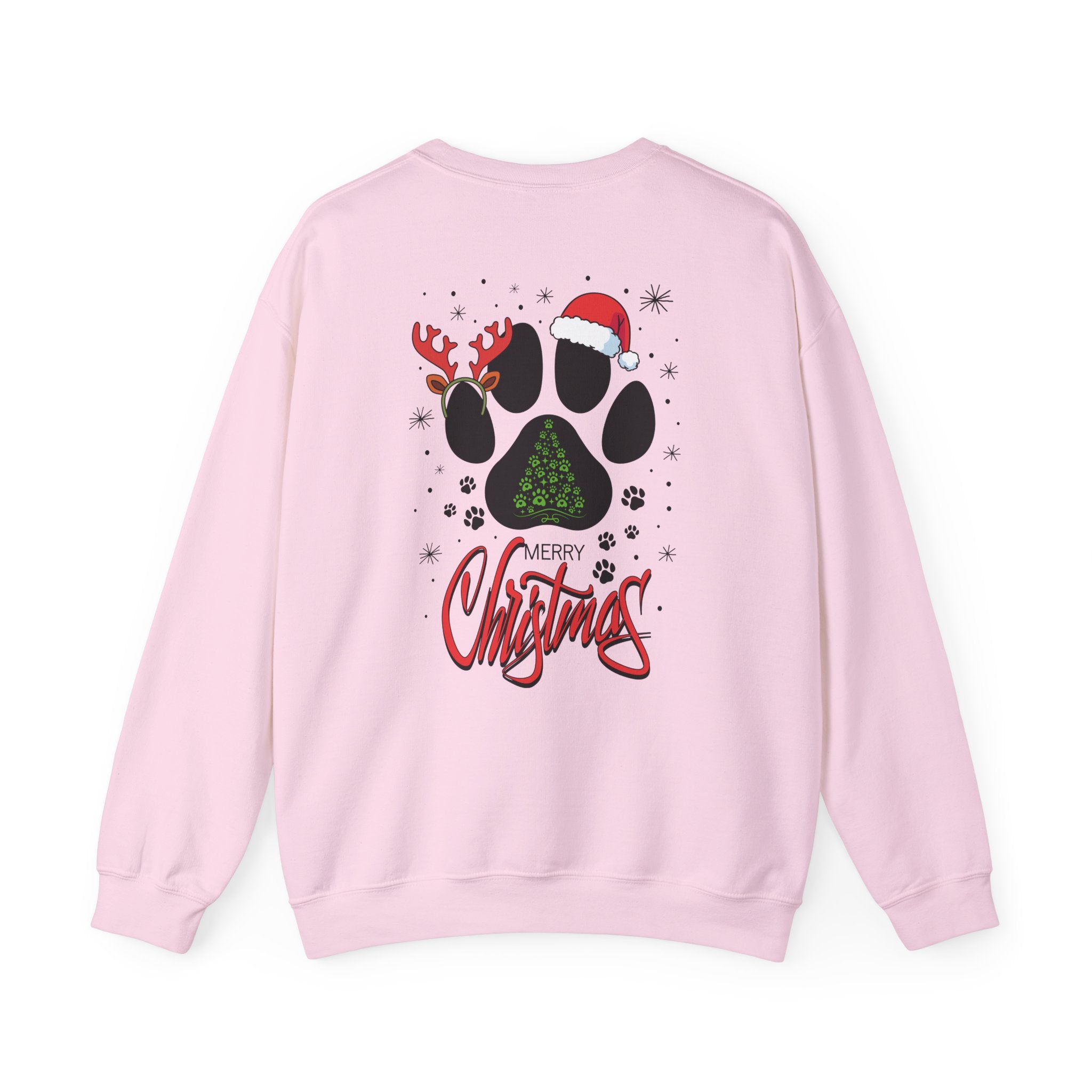 Christmas Paw Print Sweatshirt - Merry Christmas Pet Lover Crewneck
