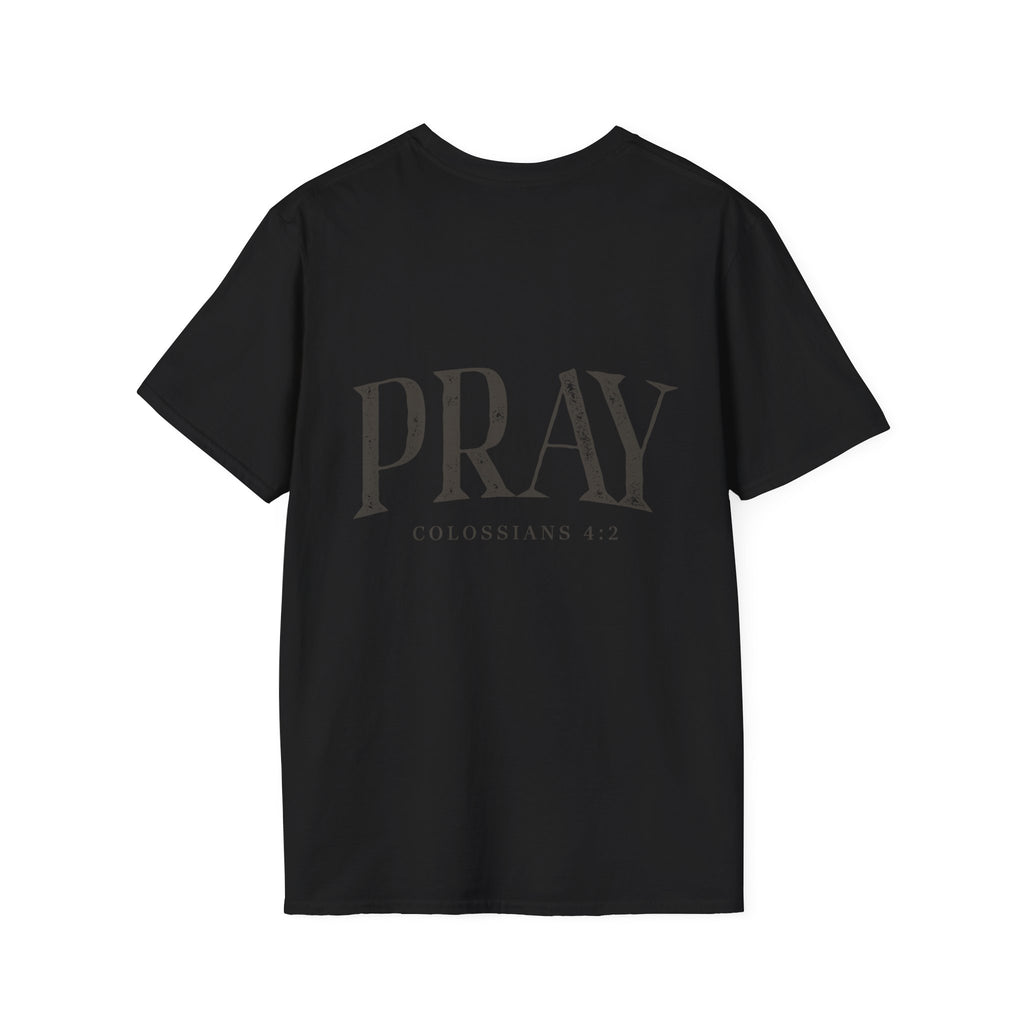 Virgin Mary Pray T-Shirt – Religious Catholic Tee with Colossians 4:2