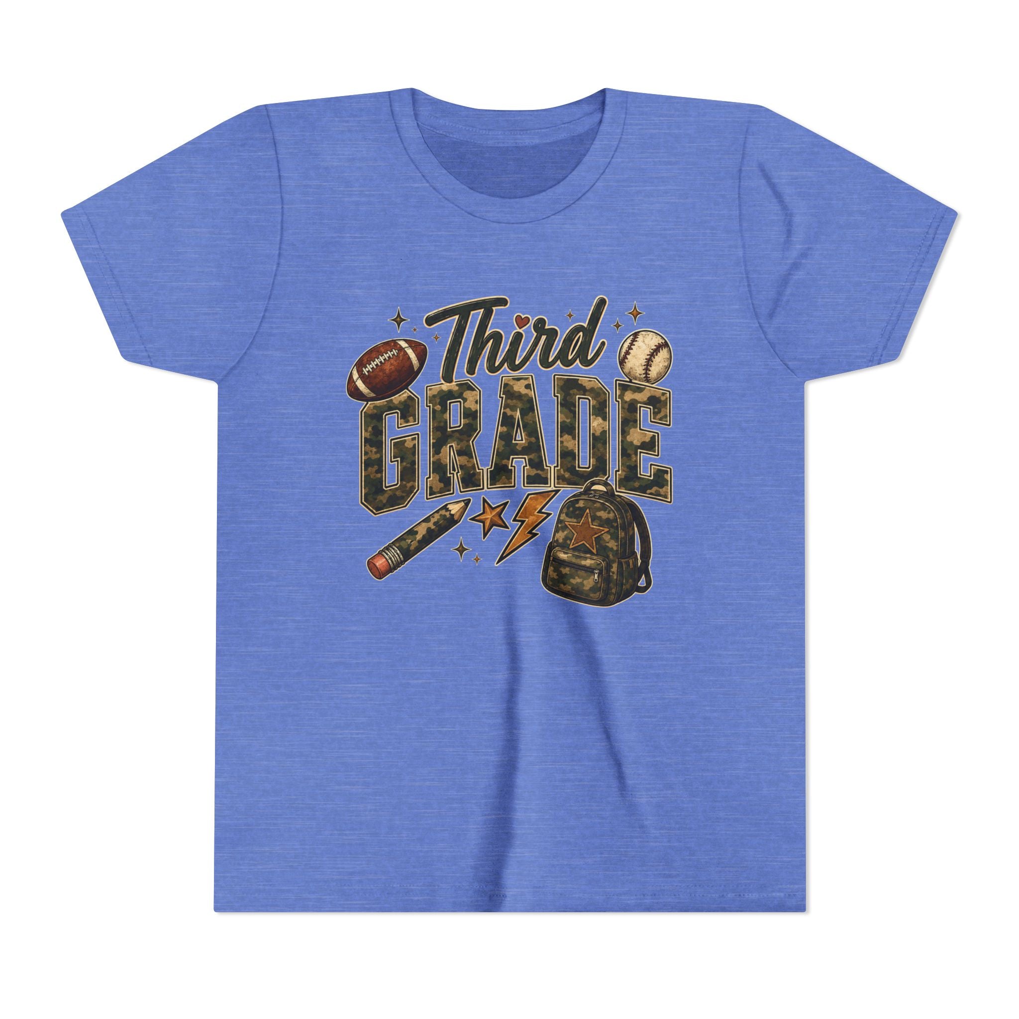 Third Grade Kids Tee - Back to School Sports Backpack Design