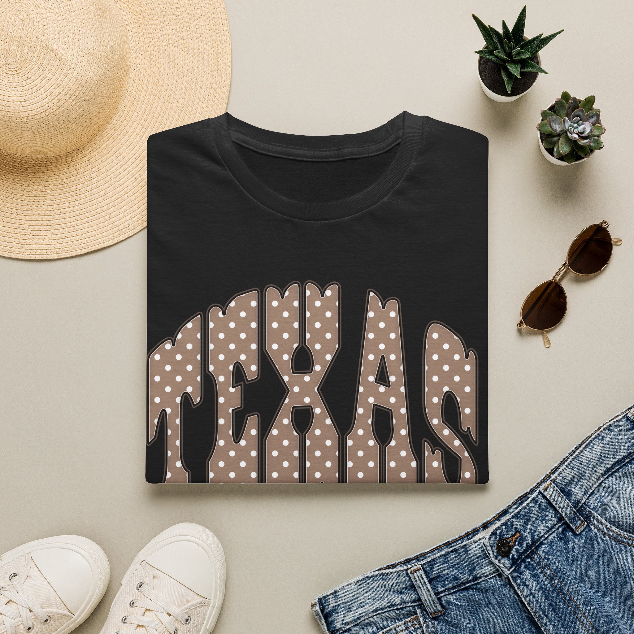 Texas Polka Dot Tee — Retro Western State Graphic T-Shirt