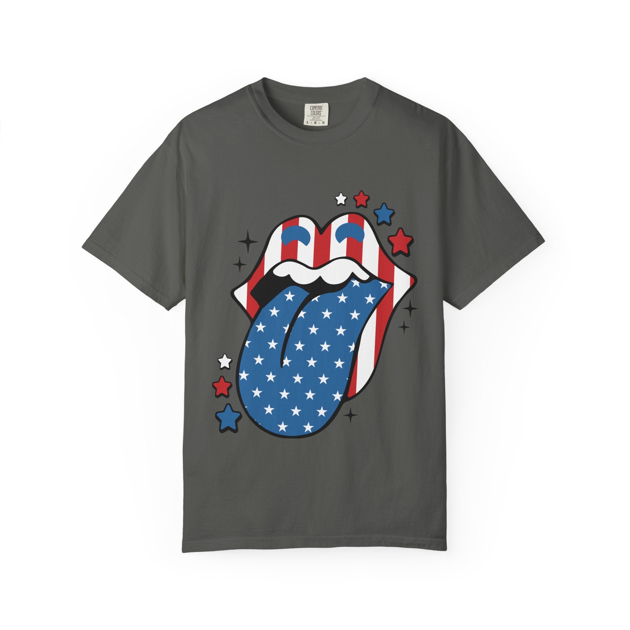 American Flag Rock Tongue T-Shirt