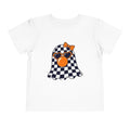 Checkerboard Ghost Toddler Tee — Cute Halloween Bubblegum Design