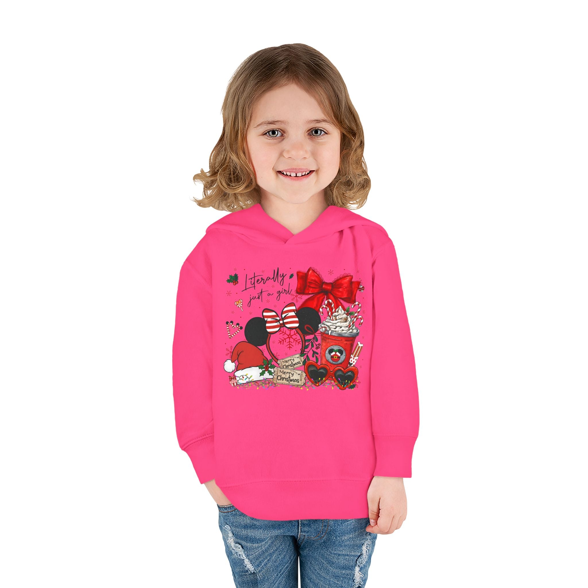 Toddler Hoodie - Christmas Minnie Gift Set Graphic ("Holidays just for me")