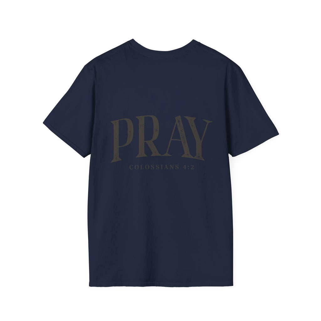 Virgin Mary Pray T-Shirt – Religious Catholic Tee with Colossians 4:2