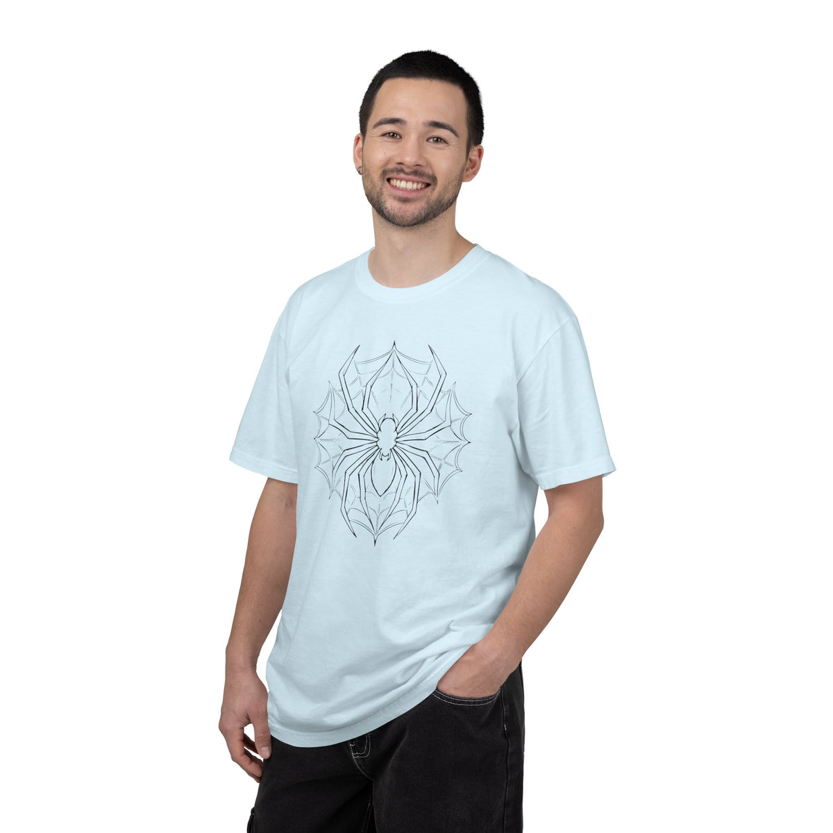 Spider Web Graphic T‑Shirt — Black Line Art Spiderback Tee