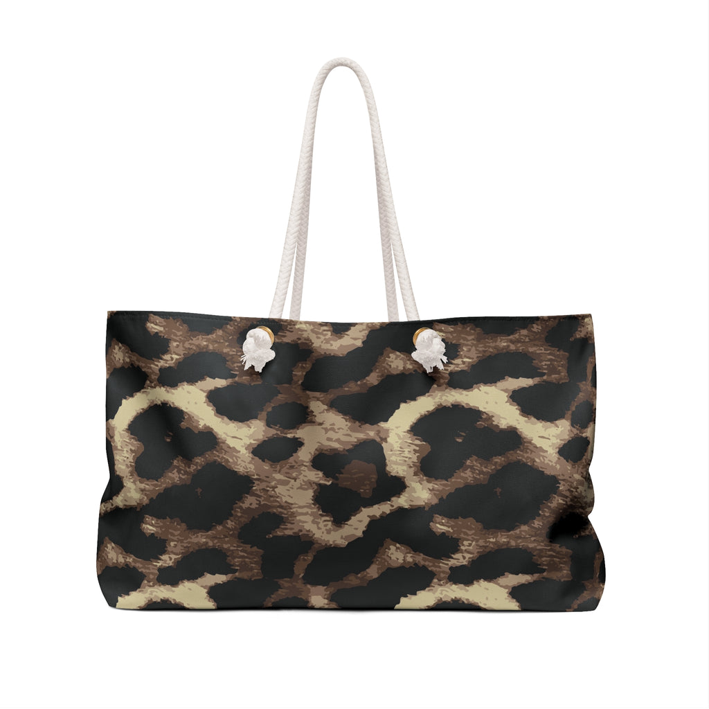 Leopard Print Weekender Bag — Chic Animal Print Travel Tote
