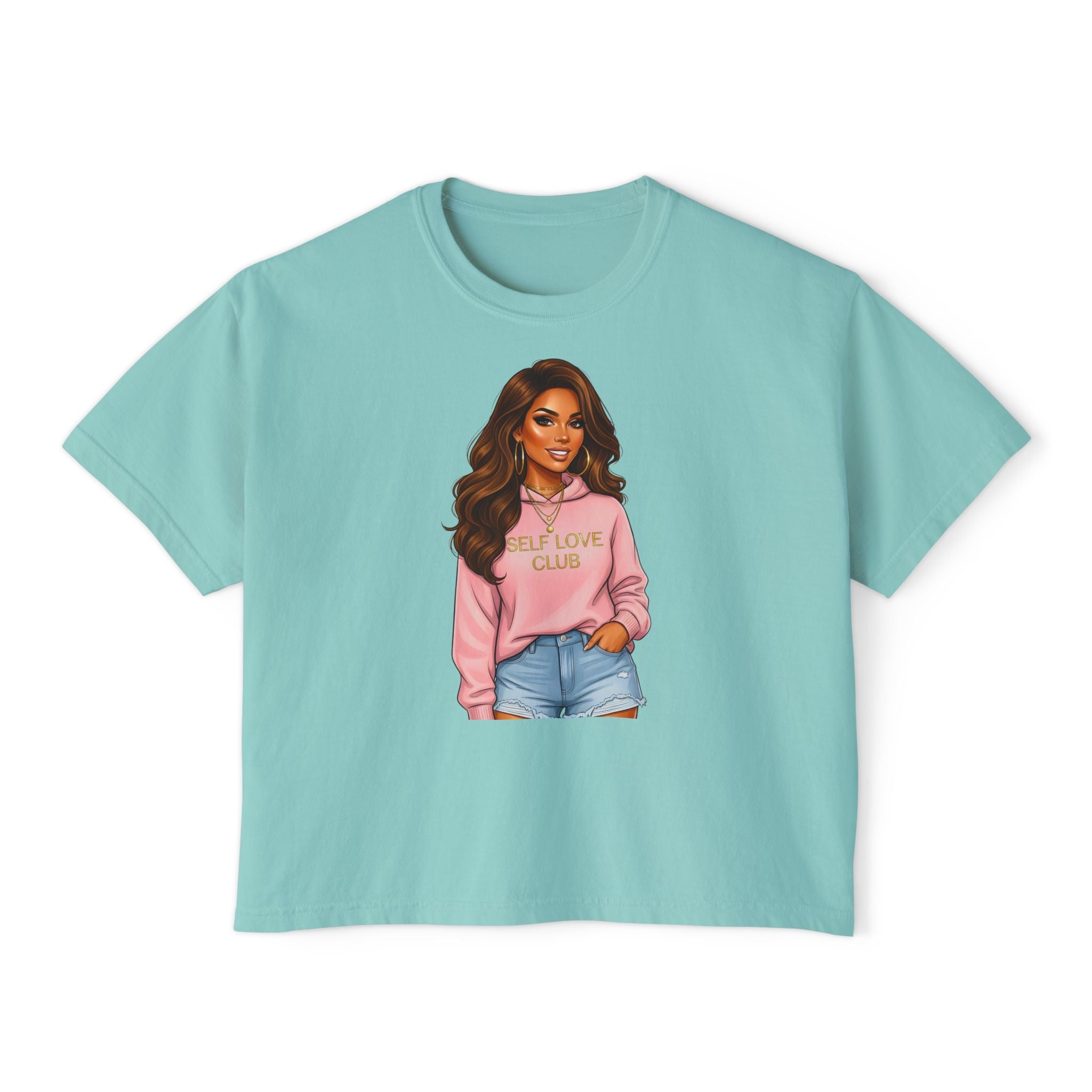 Self Love Club Boxy Tee — Women’s Graphic Cropped T-Shirt