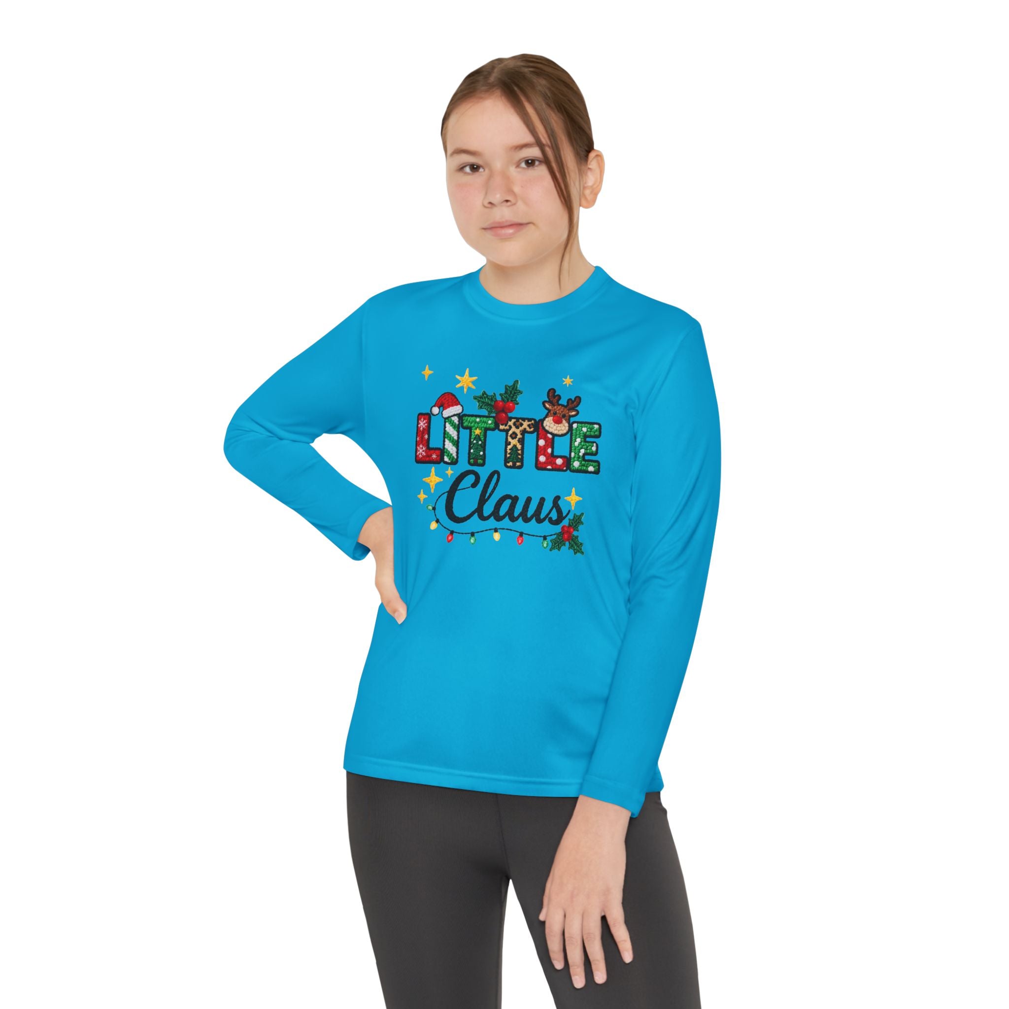 Youth Long Sleeve Tee - "Little Claus" Christmas Kids Shirt