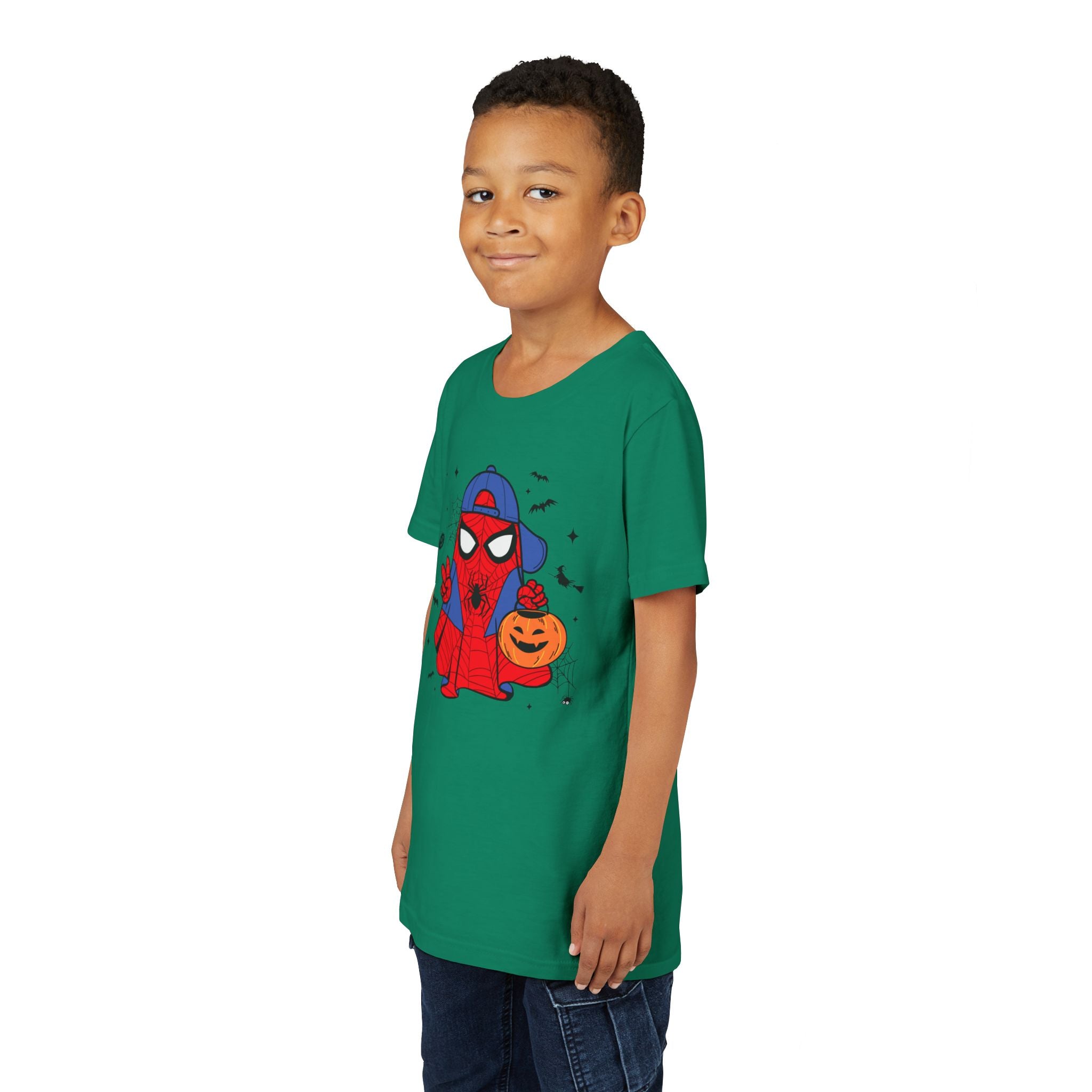 Kids Halloween Spider Superhero Tee – Cute Trick-or-Treat Pumpkin Design