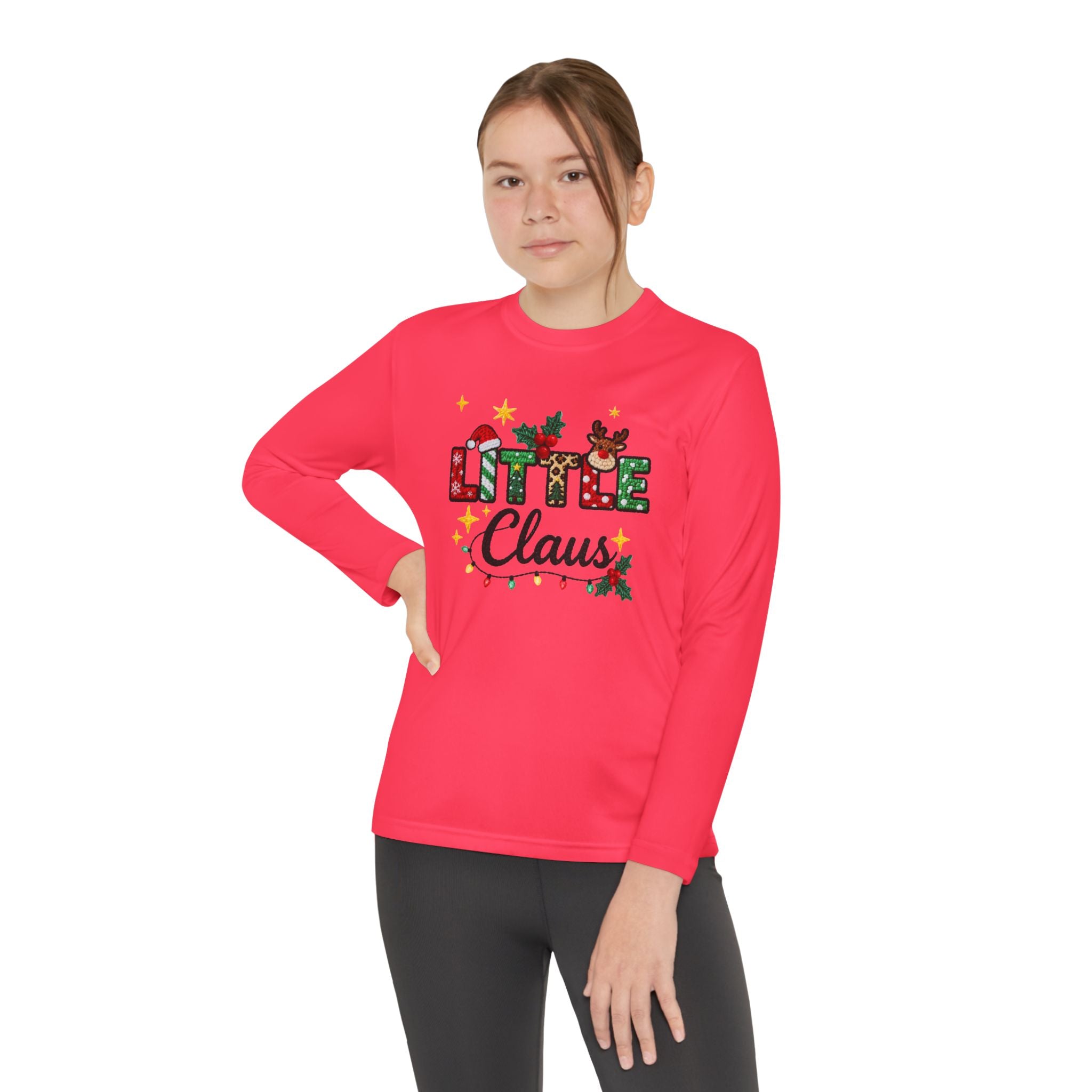 Youth Long Sleeve Tee - "Little Claus" Christmas Kids Shirt