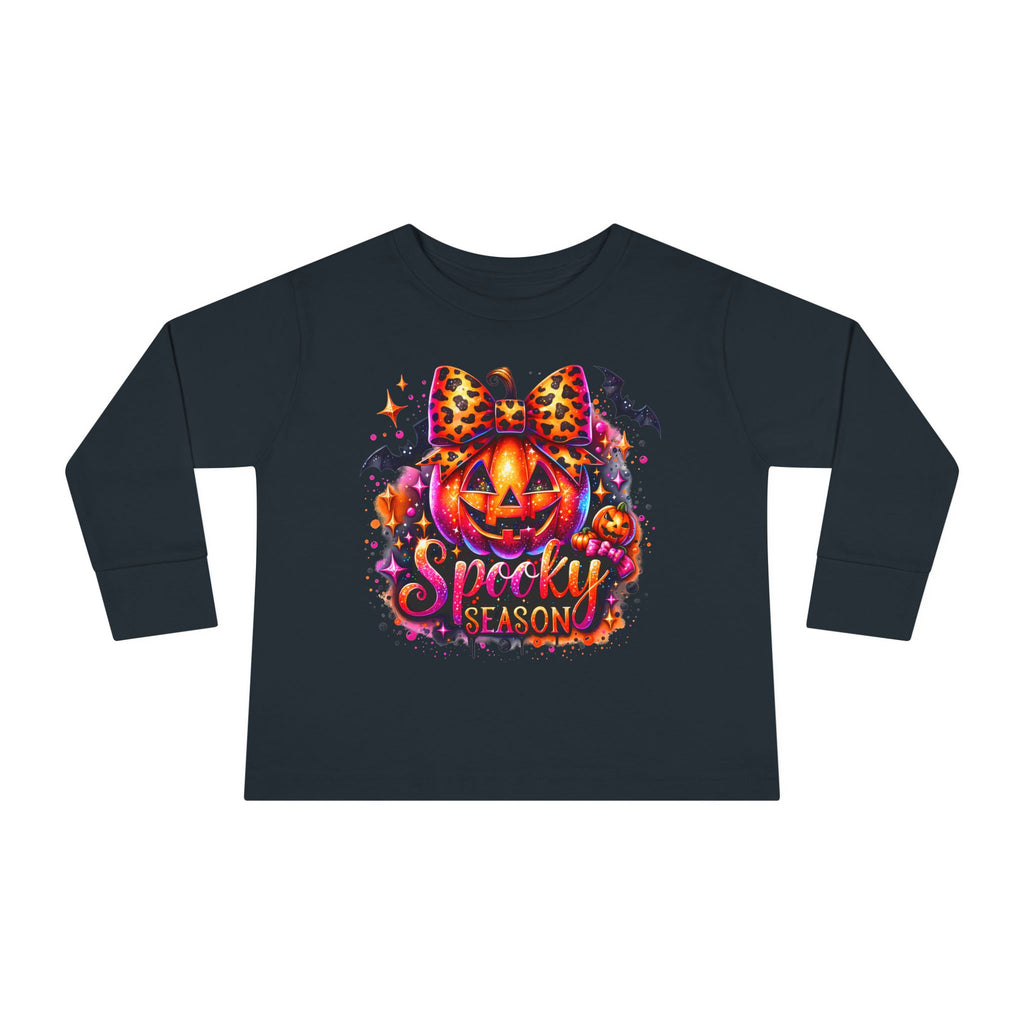 Toddler Long Sleeve Tee — "Spooky Season" Pumpkin Halloween Shirt