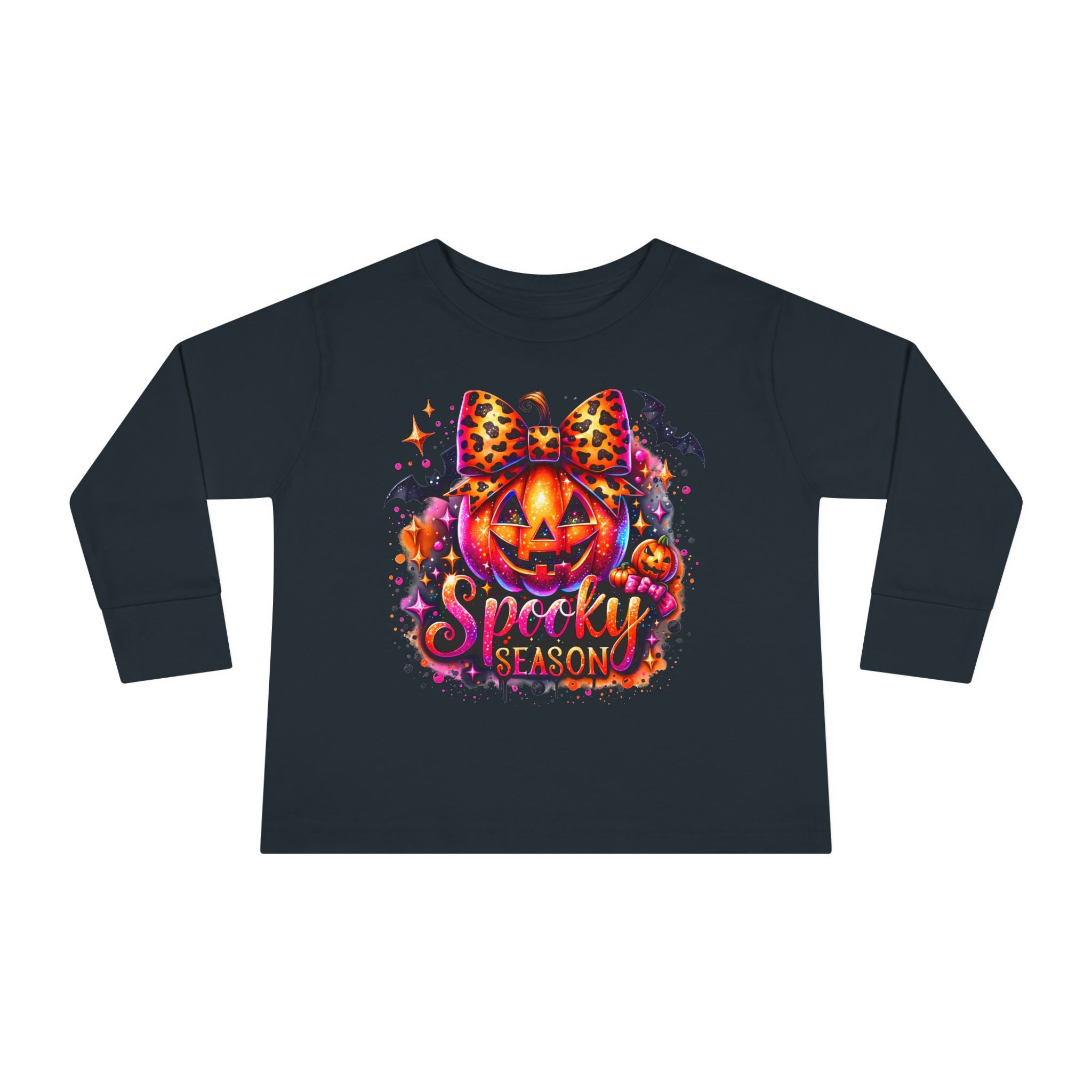 Toddler Long Sleeve Tee — "Spooky Season" Pumpkin Halloween Shirt