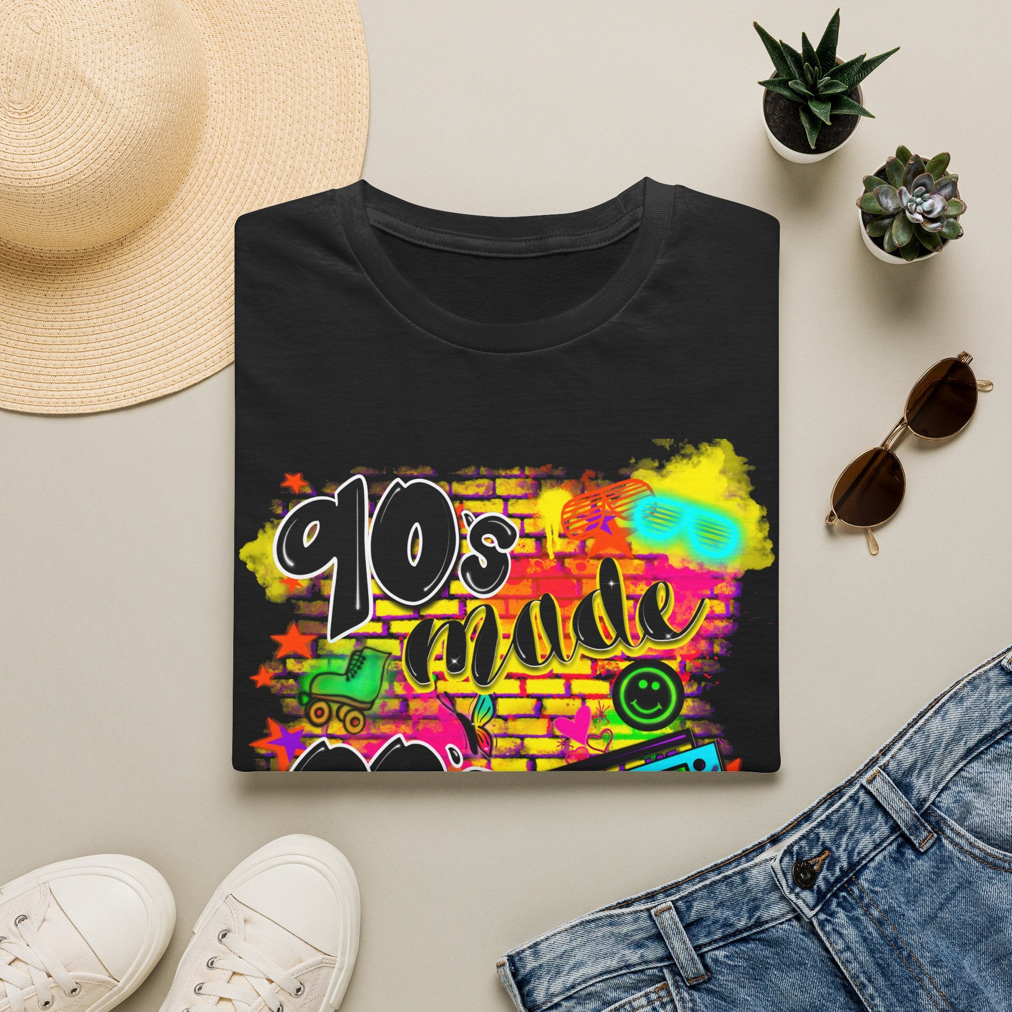 90s Vibes T-Shirt — '90s Made, 00s Raised' Retro Graffiti Tee