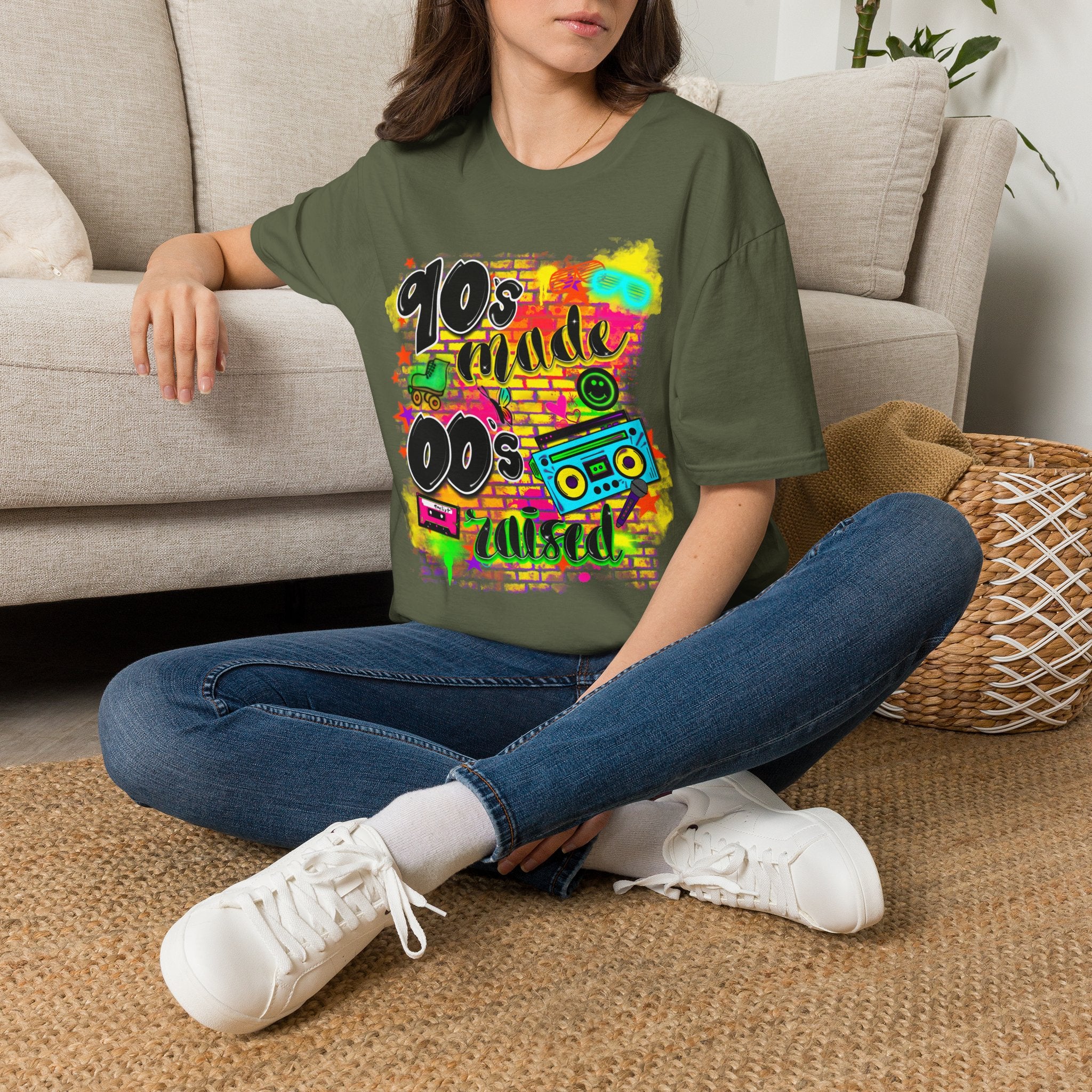 90s Vibes T-Shirt — '90s Made, 00s Raised' Retro Graffiti Tee