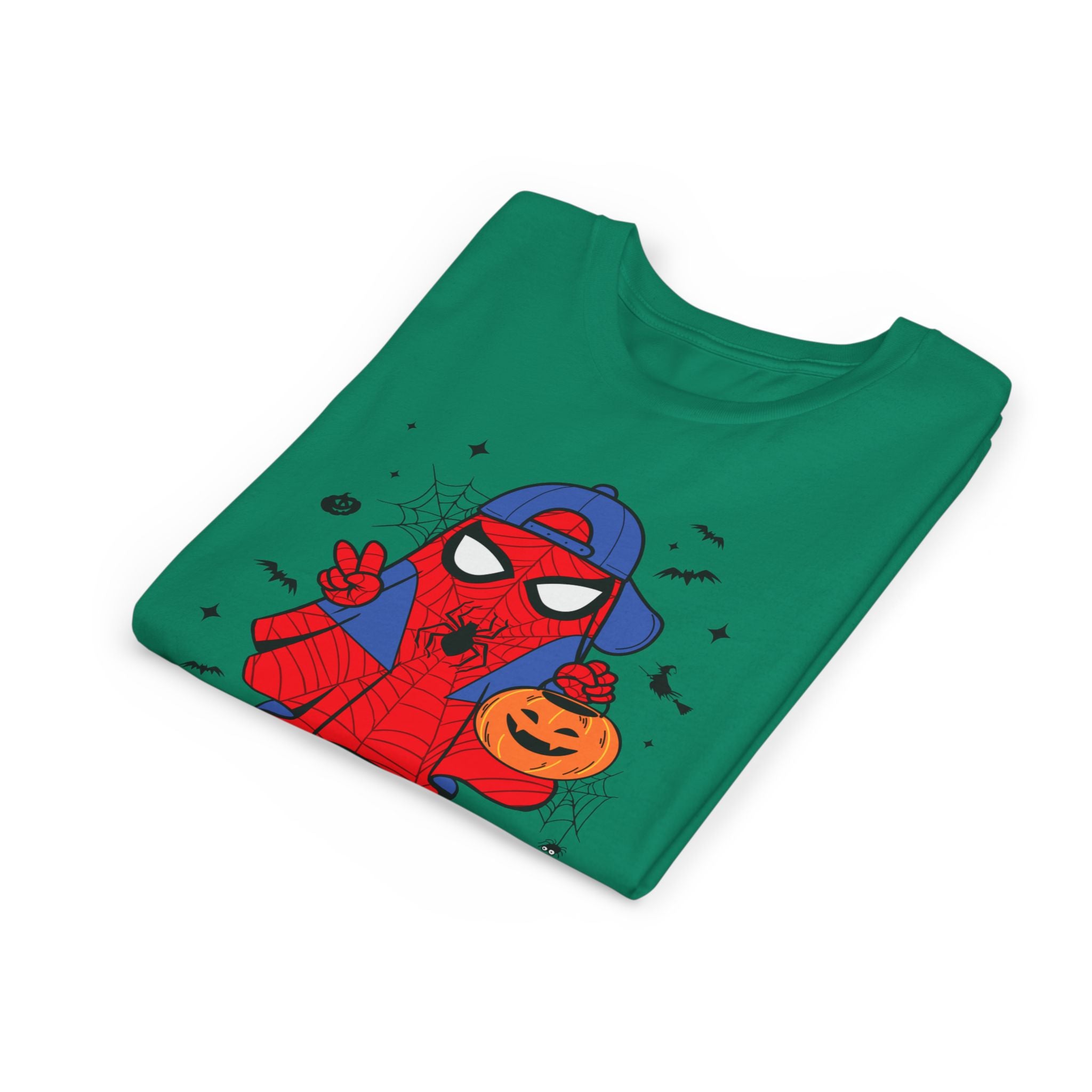 Kids Halloween Spider Superhero Tee – Cute Trick-or-Treat Pumpkin Design