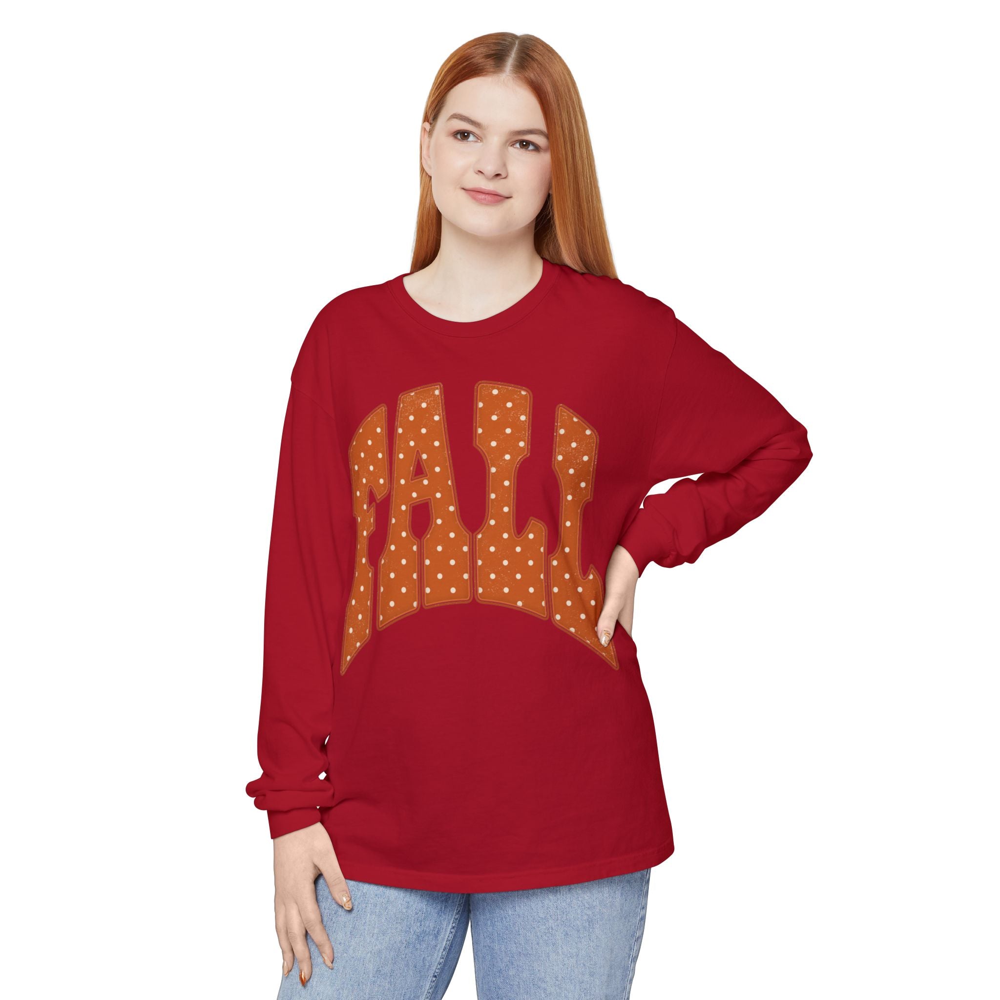 Fall Retro Dot Long Sleeve Tee