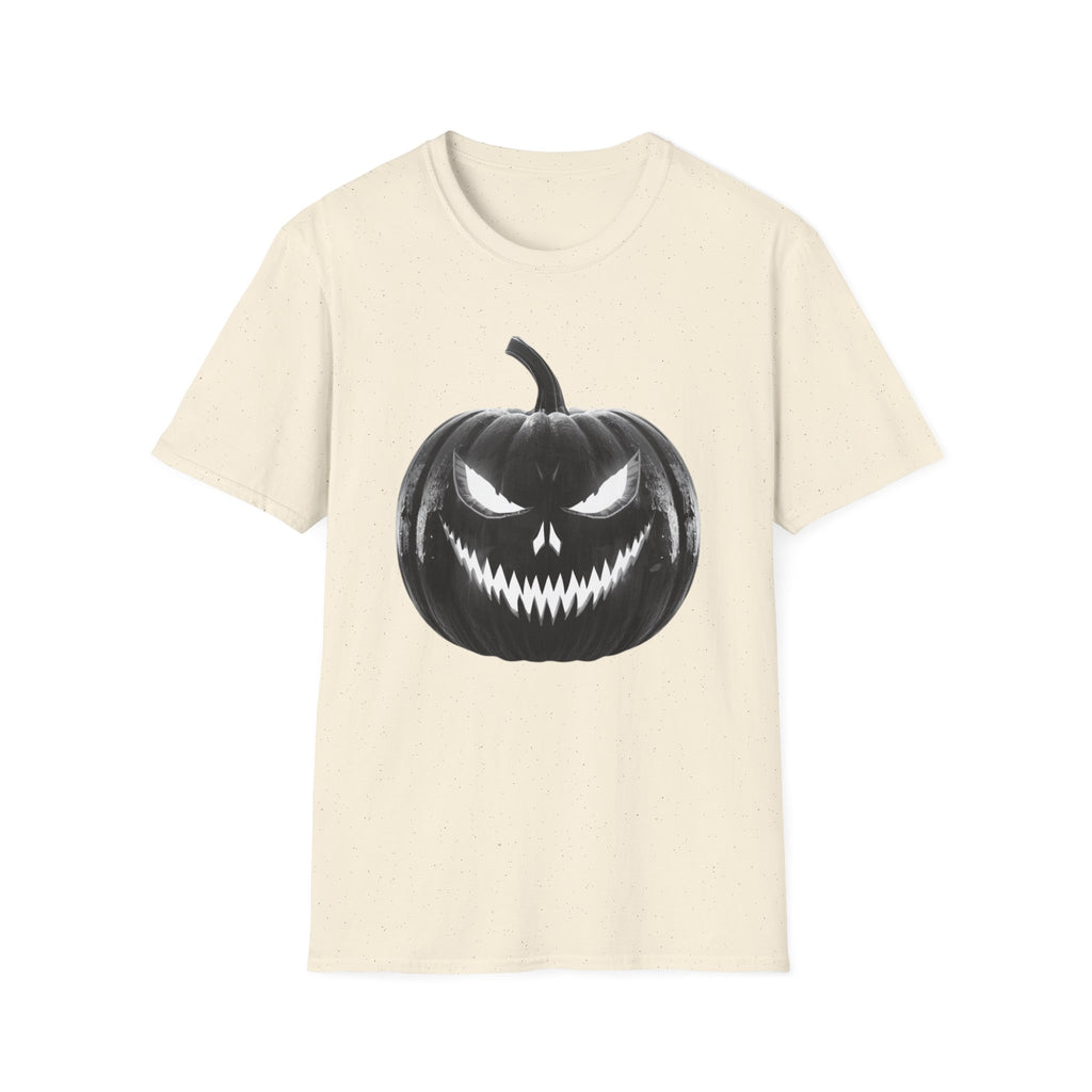 Halloween Jack-O'-Lantern T-Shirt — Spooky Black Pumpkin Graphic