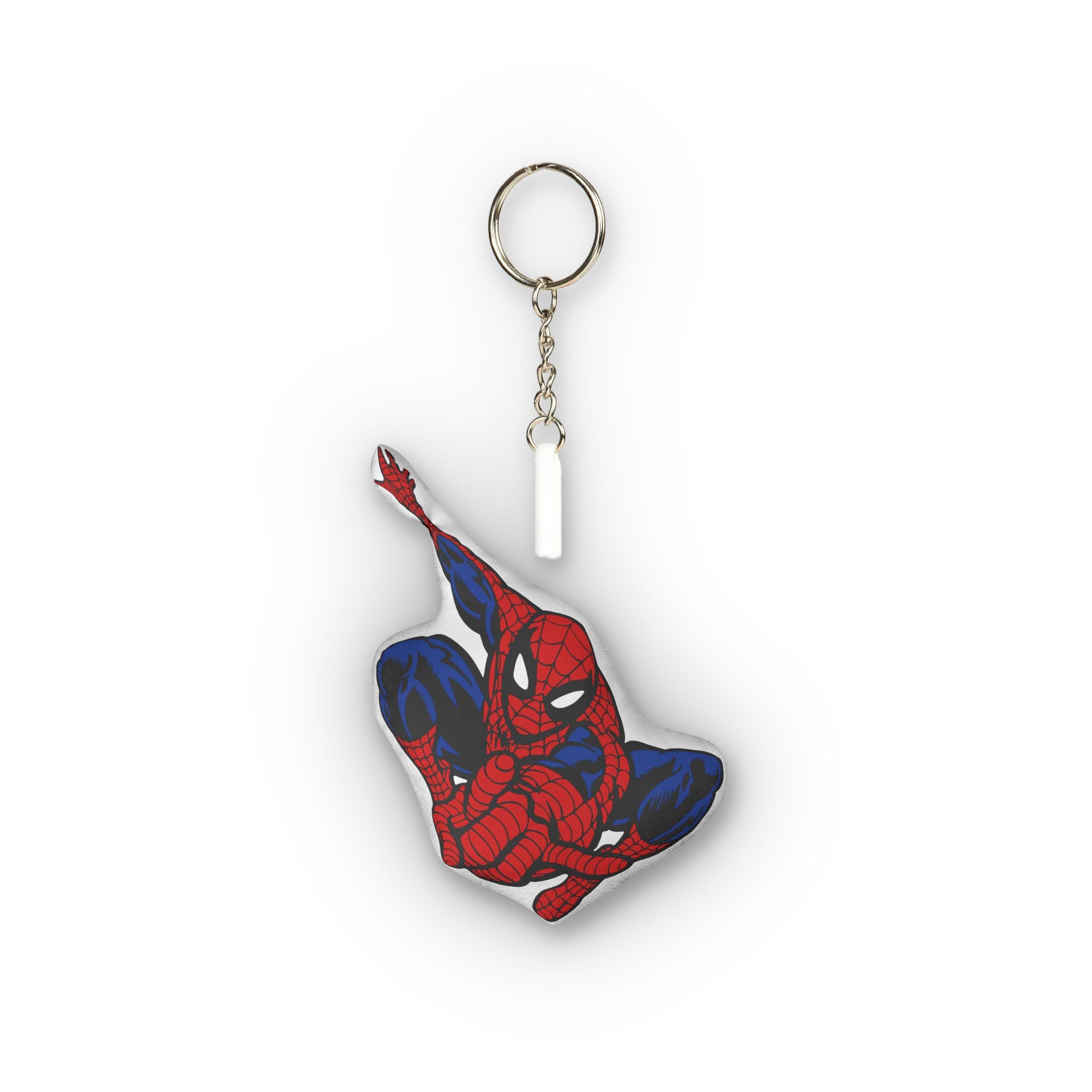 Mini Plush Keychain — Red & Blue Web-Slinger Design
