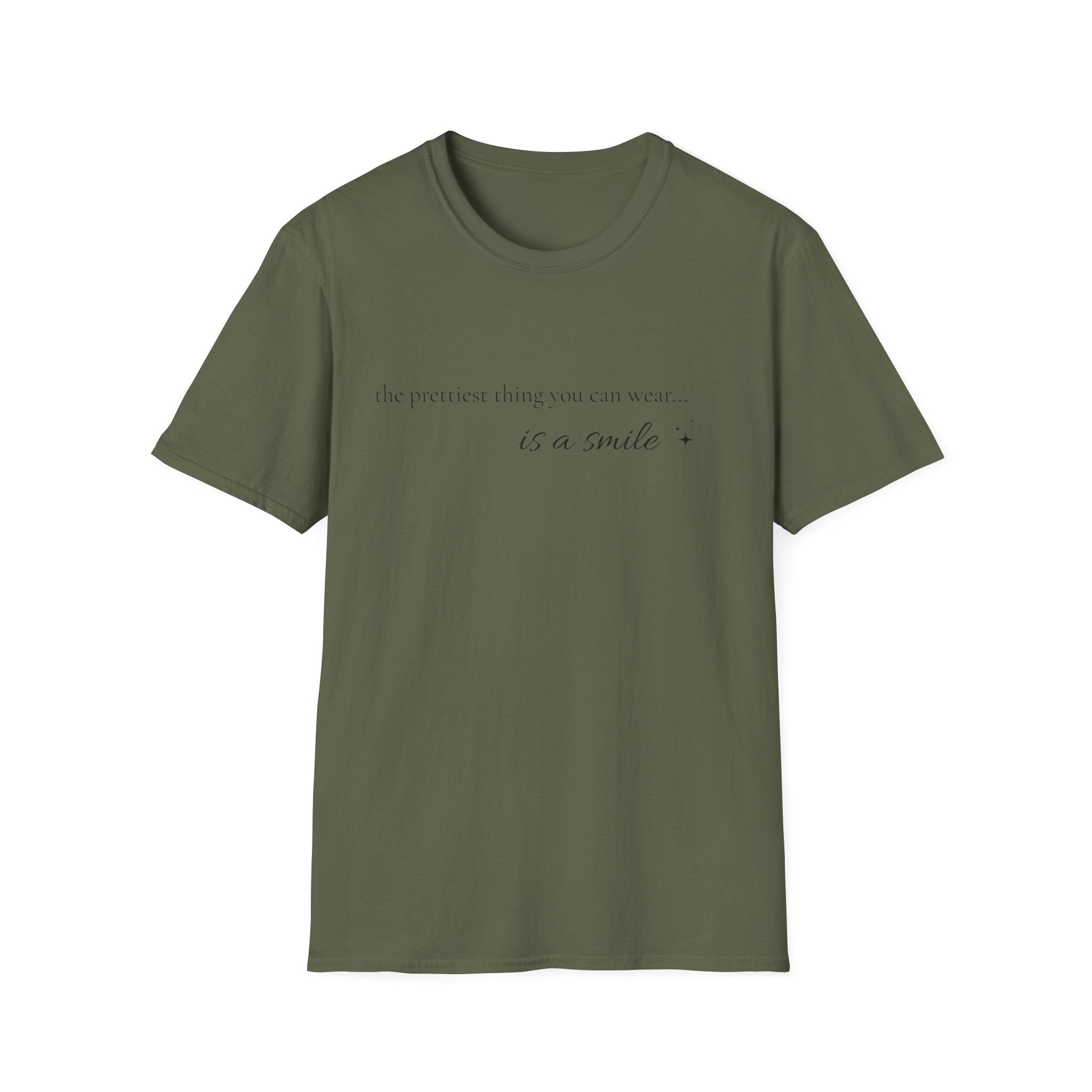 Smile Quote T-Shirt — "The Prettiest Thing You Can Wear is a Smile" Minimal Graphic Tee