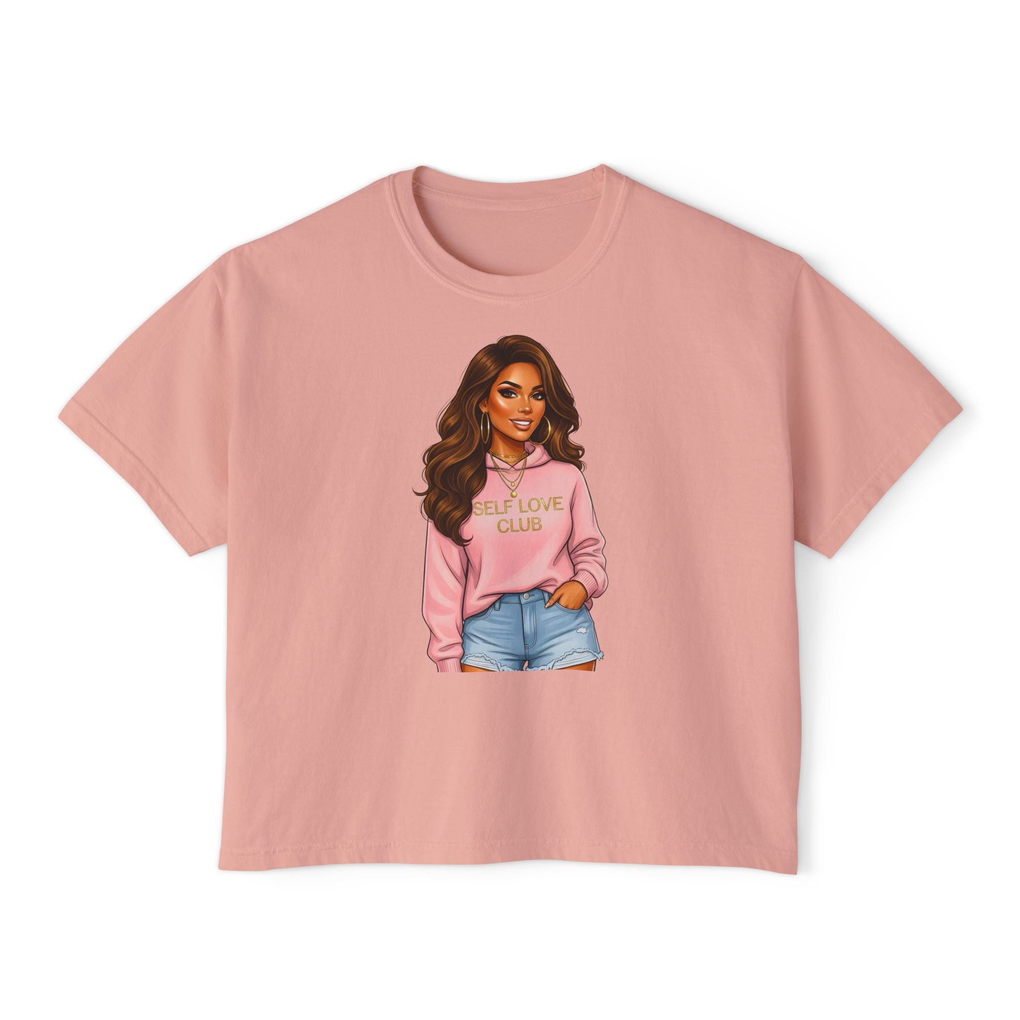 Self Love Club Boxy Tee — Women’s Graphic Cropped T-Shirt