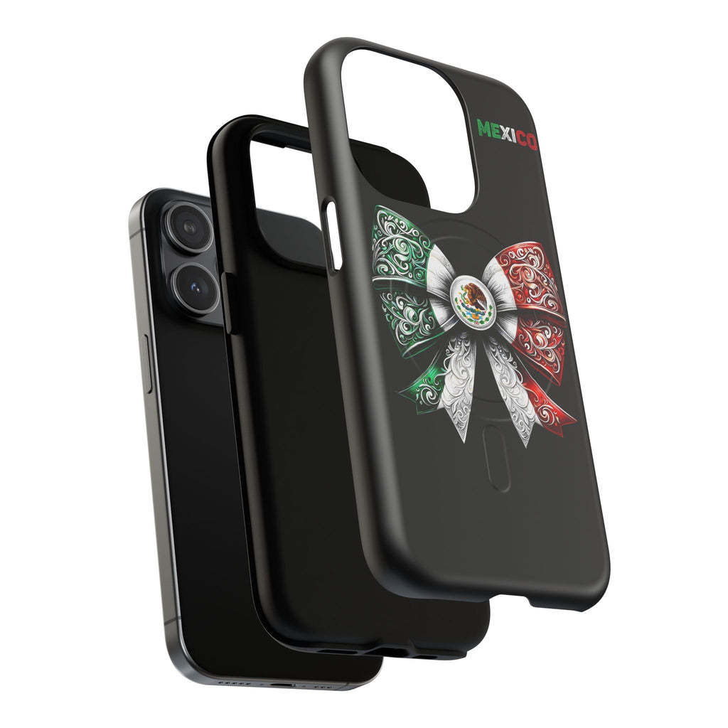 Mexican Flag Bow Tough Magnetic Phone Case — Patriotic Mexico iPhone Cover