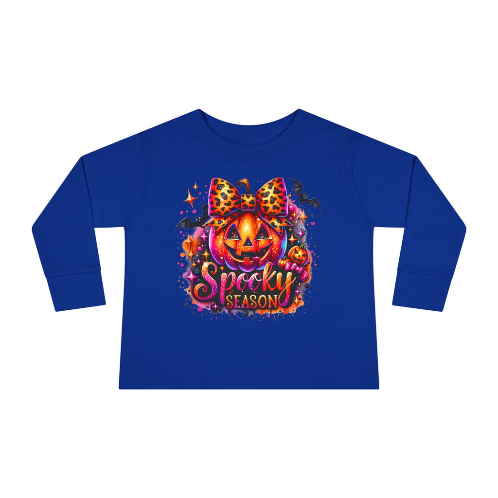 Toddler Long Sleeve Tee — "Spooky Season" Pumpkin Halloween Shirt