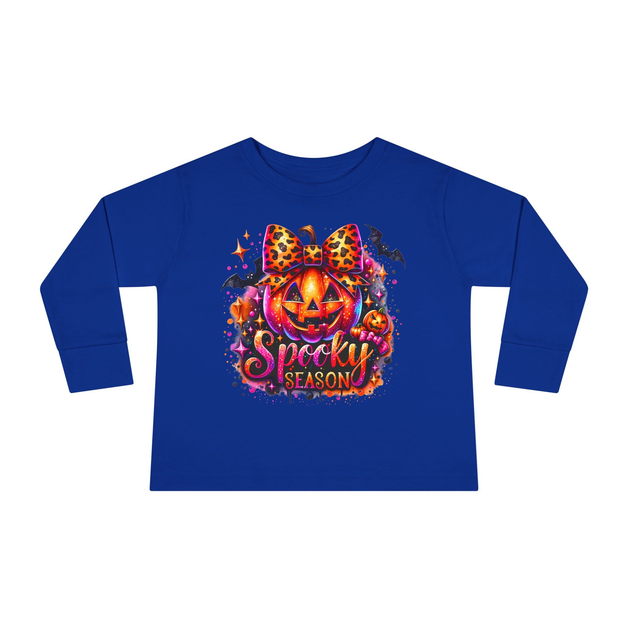 Toddler Long Sleeve Tee — "Spooky Season" Pumpkin Halloween Shirt