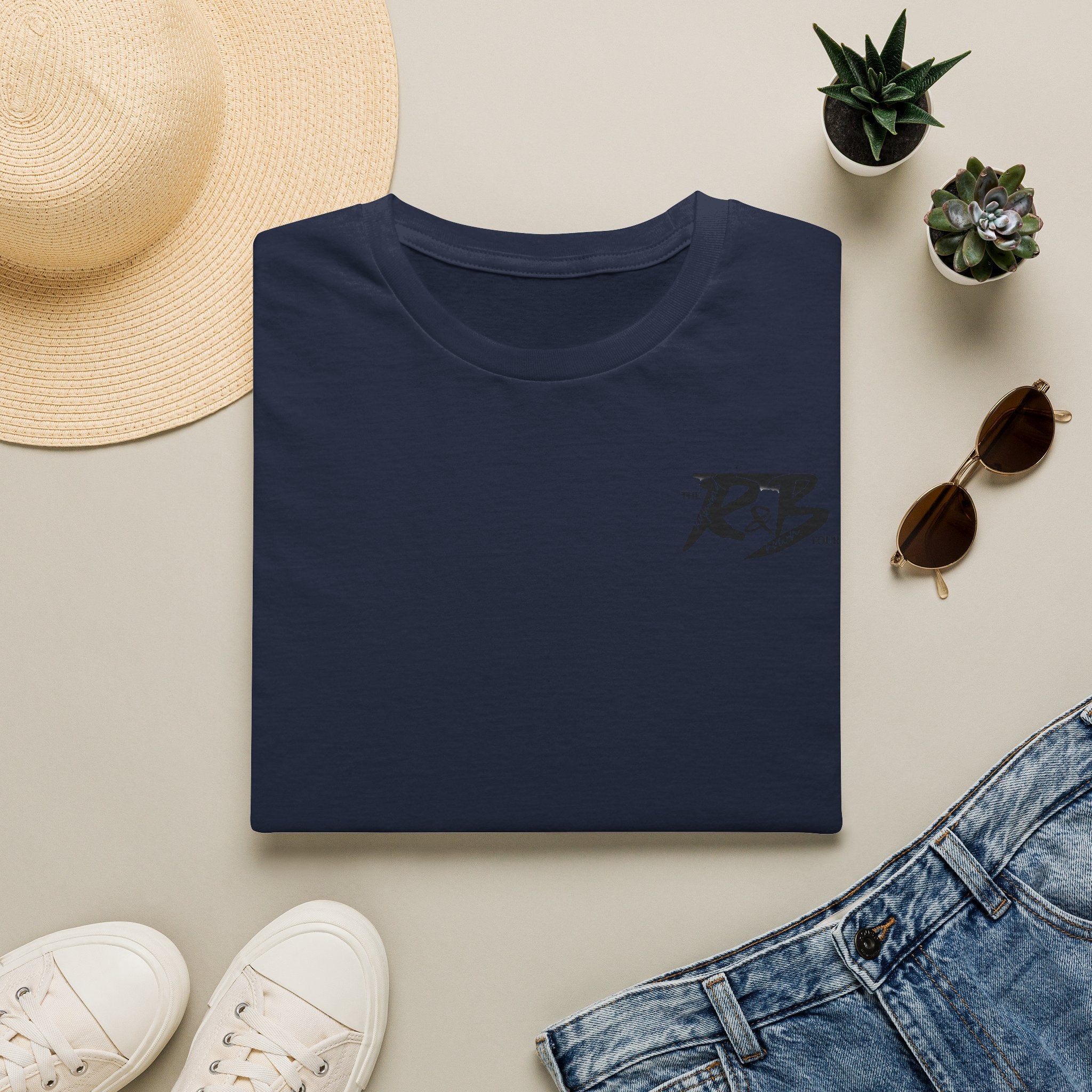 R&B Minimalist Logo T-Shirt — Retro Script Chest Print