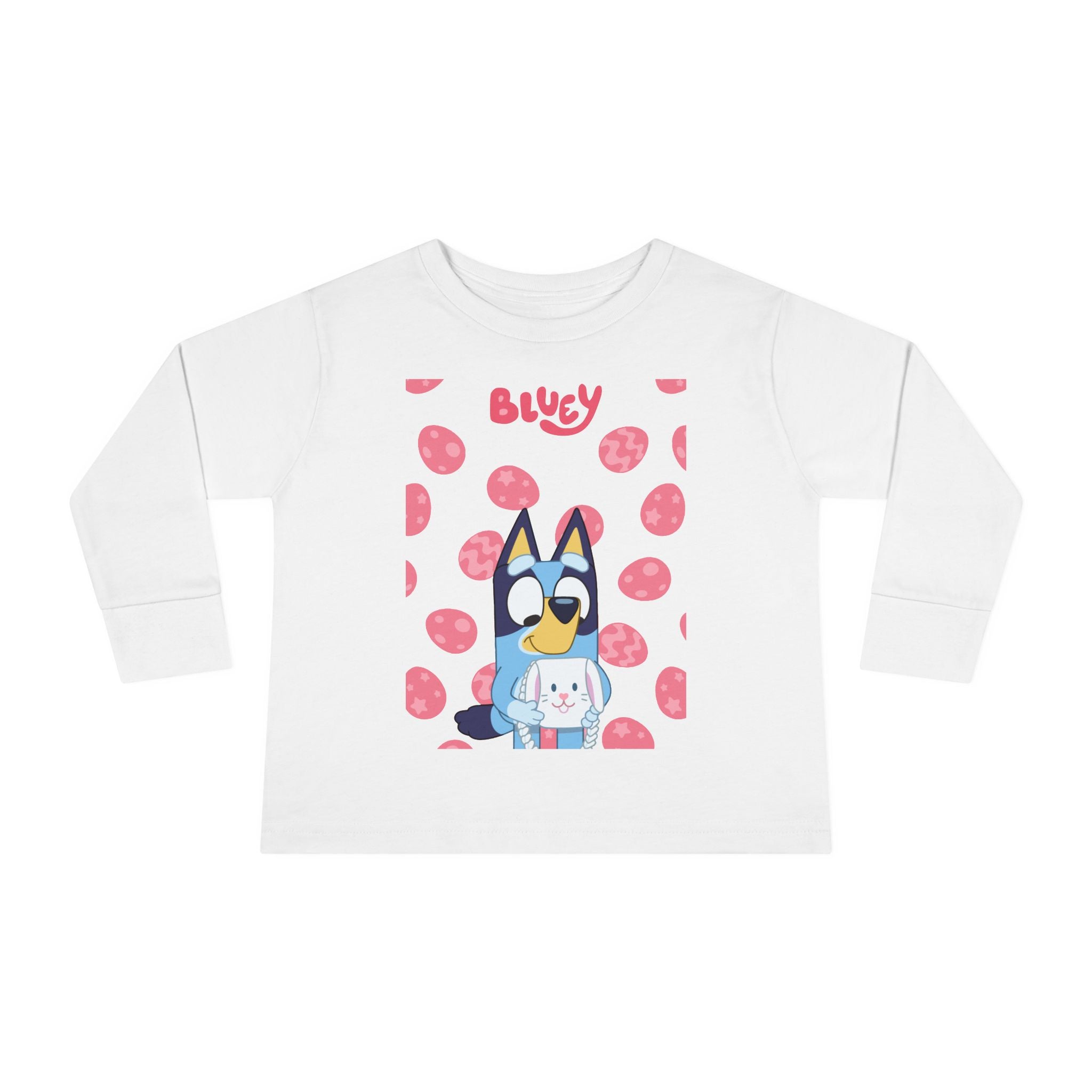 Bluey & Bunny Toddler Long Sleeve Tee — Cute Cartoon Puppy & Bunny Kids Shirt