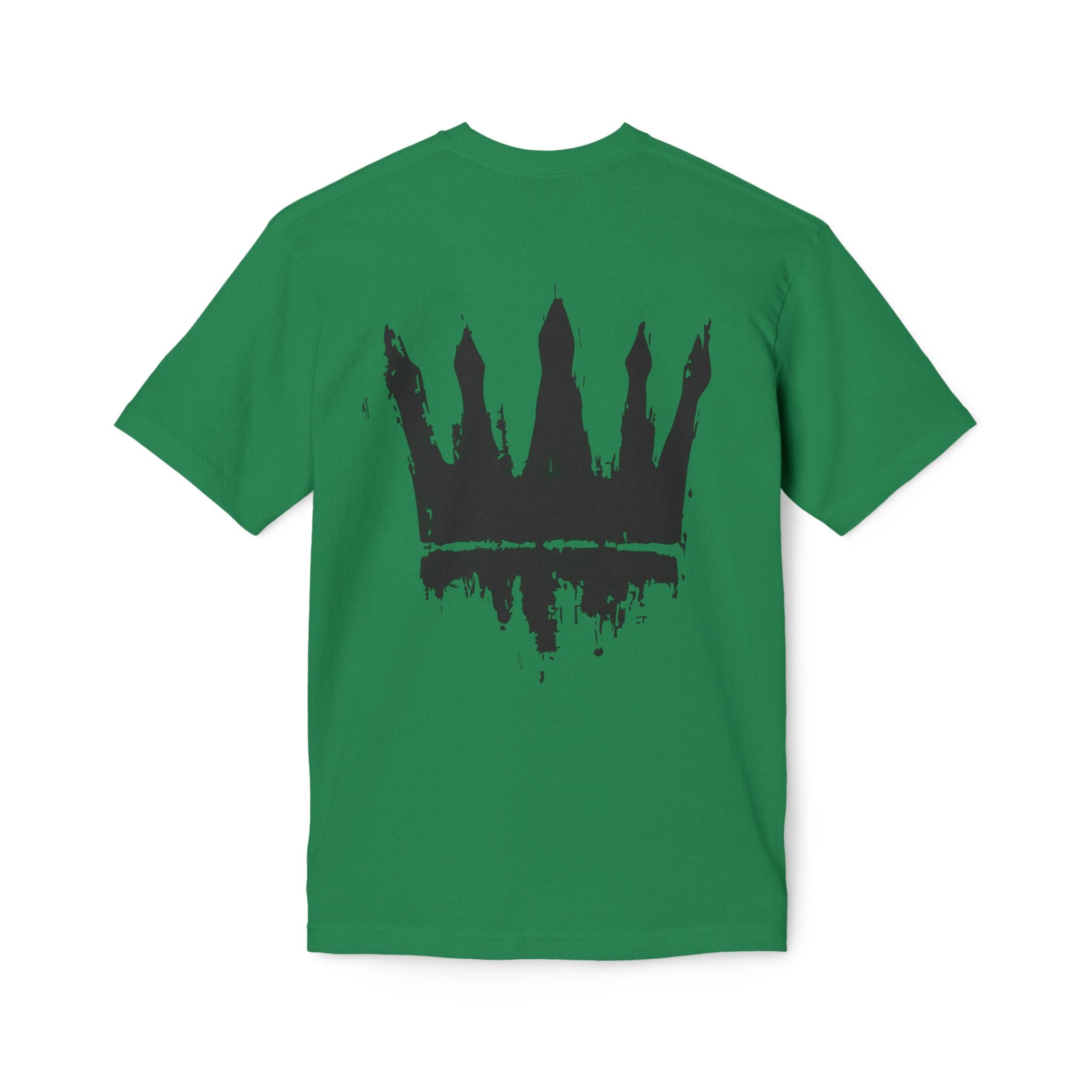 Crown Graphic T-Shirt — Grunge Black Paint Crown Back Print