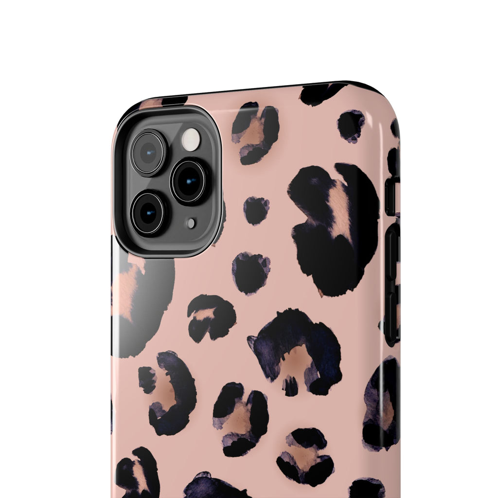 Leopard Print Tough Phone Case — Pink Animal Print Protective Cover