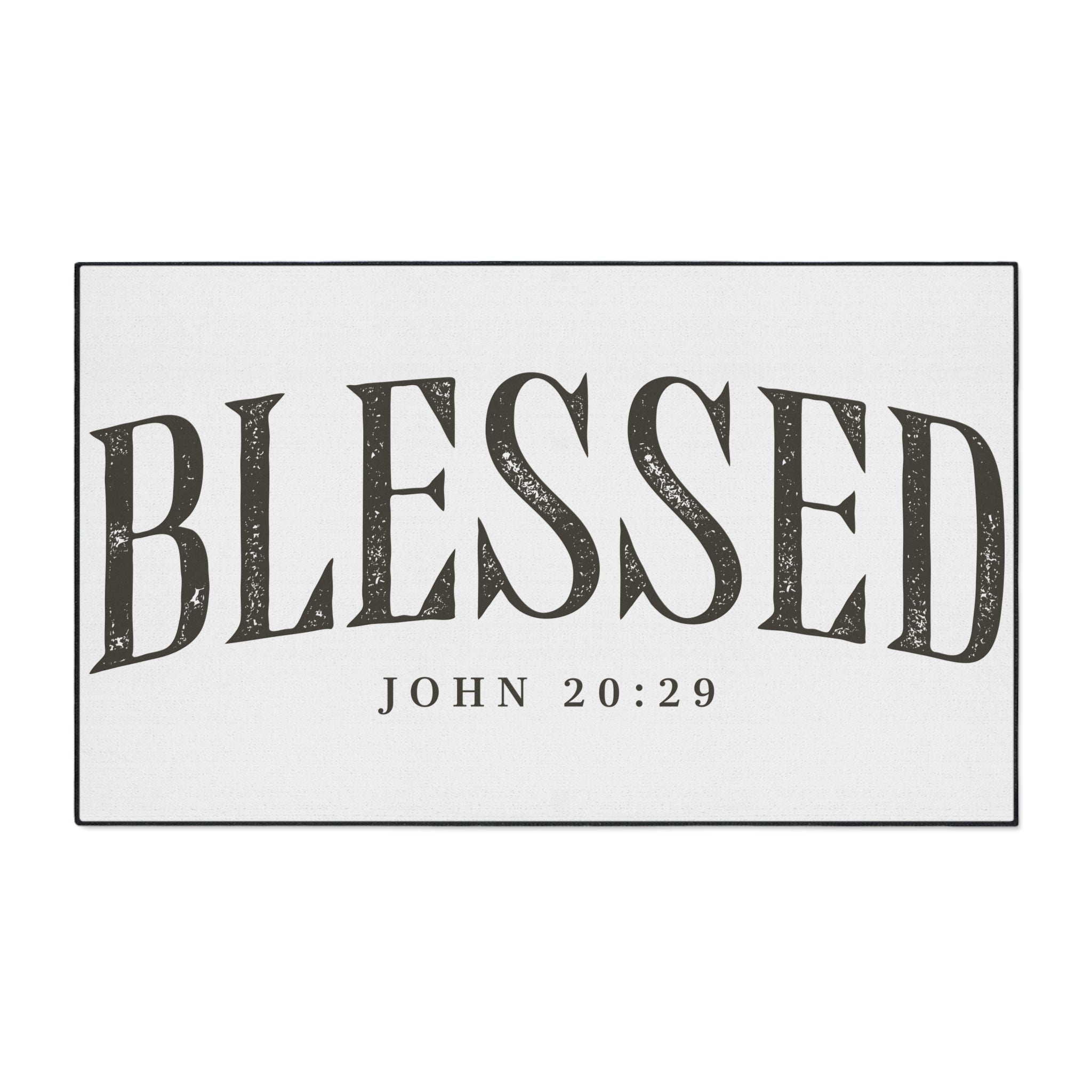 Blessed John 20:29 Floor Mat — Heavy Duty Welcome Mat