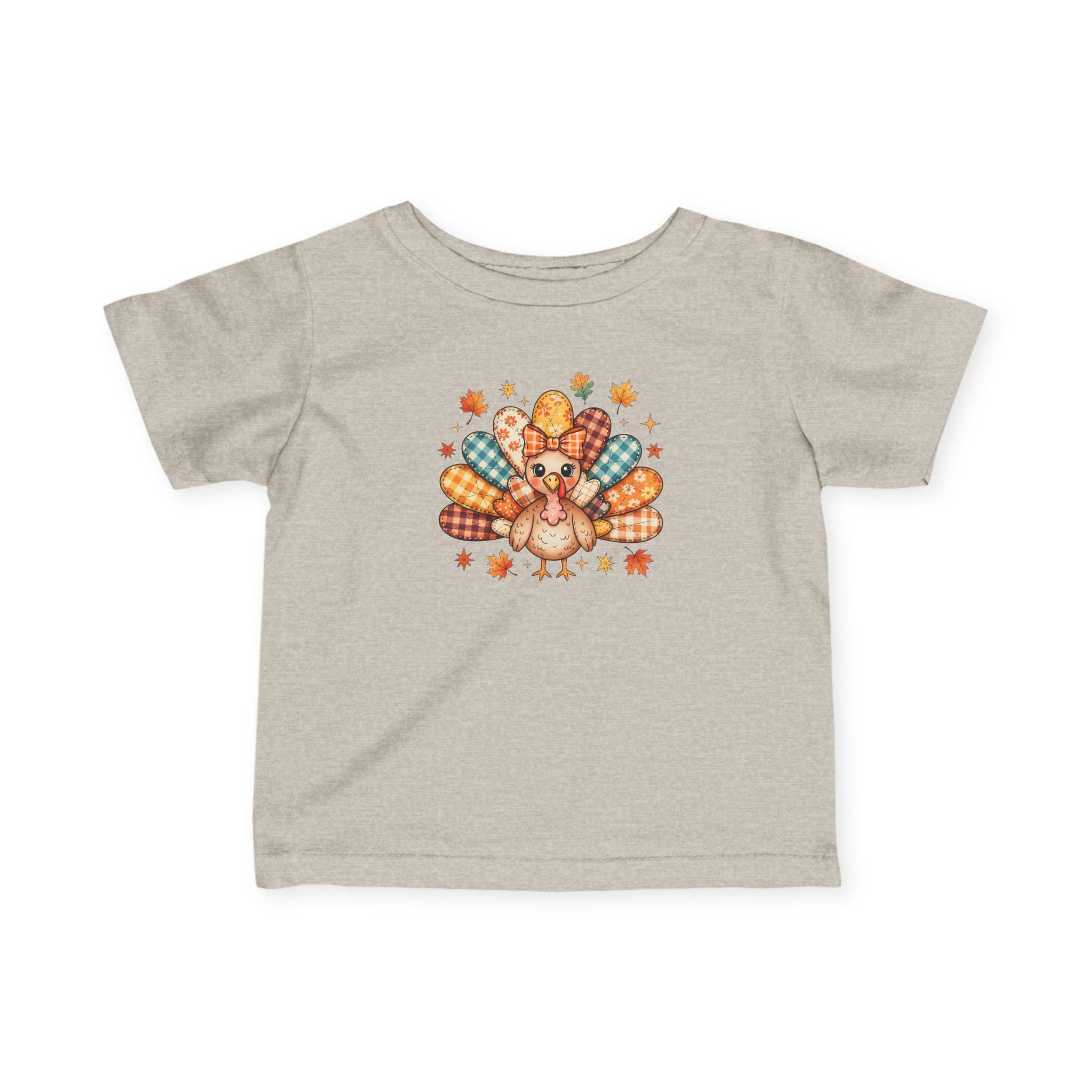 Infant Tee — Cute Thanksgiving Patchwork Turkey Baby Shirt
