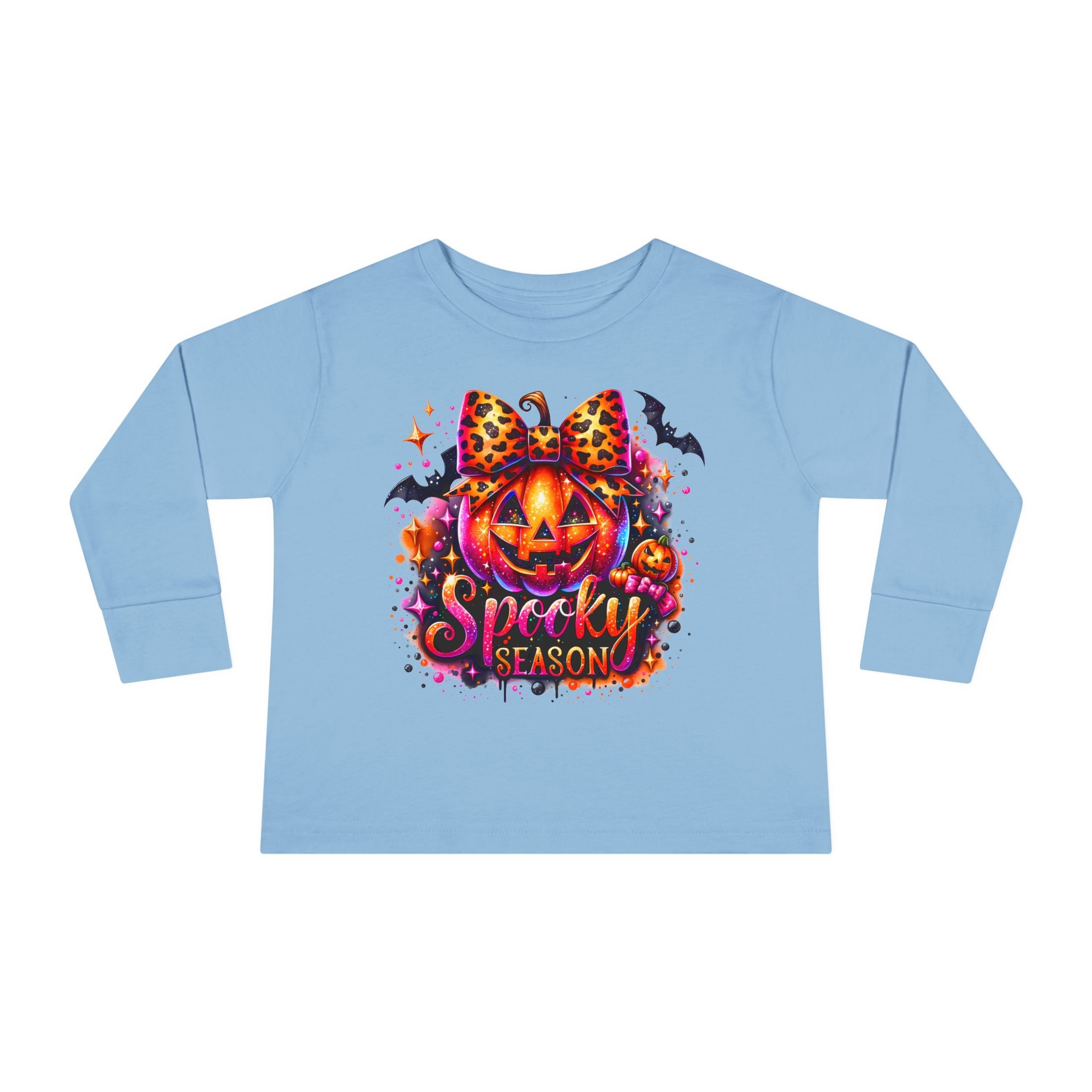 Toddler Long Sleeve Tee — "Spooky Season" Pumpkin Halloween Shirt