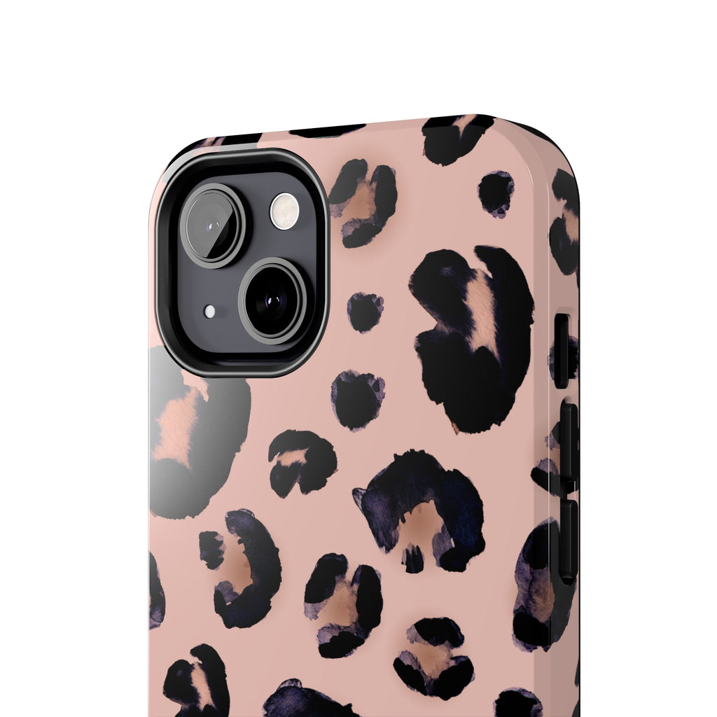 Leopard Print Tough Phone Case — Pink Animal Print Protective Cover
